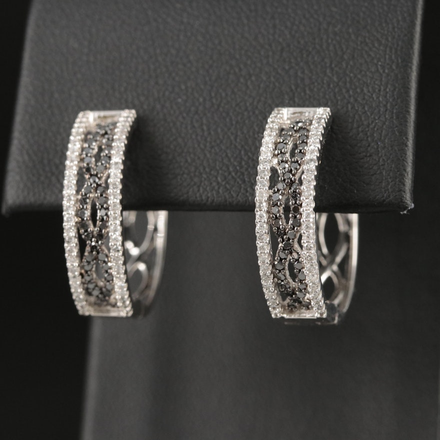 14K 0.76 CTW Diamond Hoop Earrings