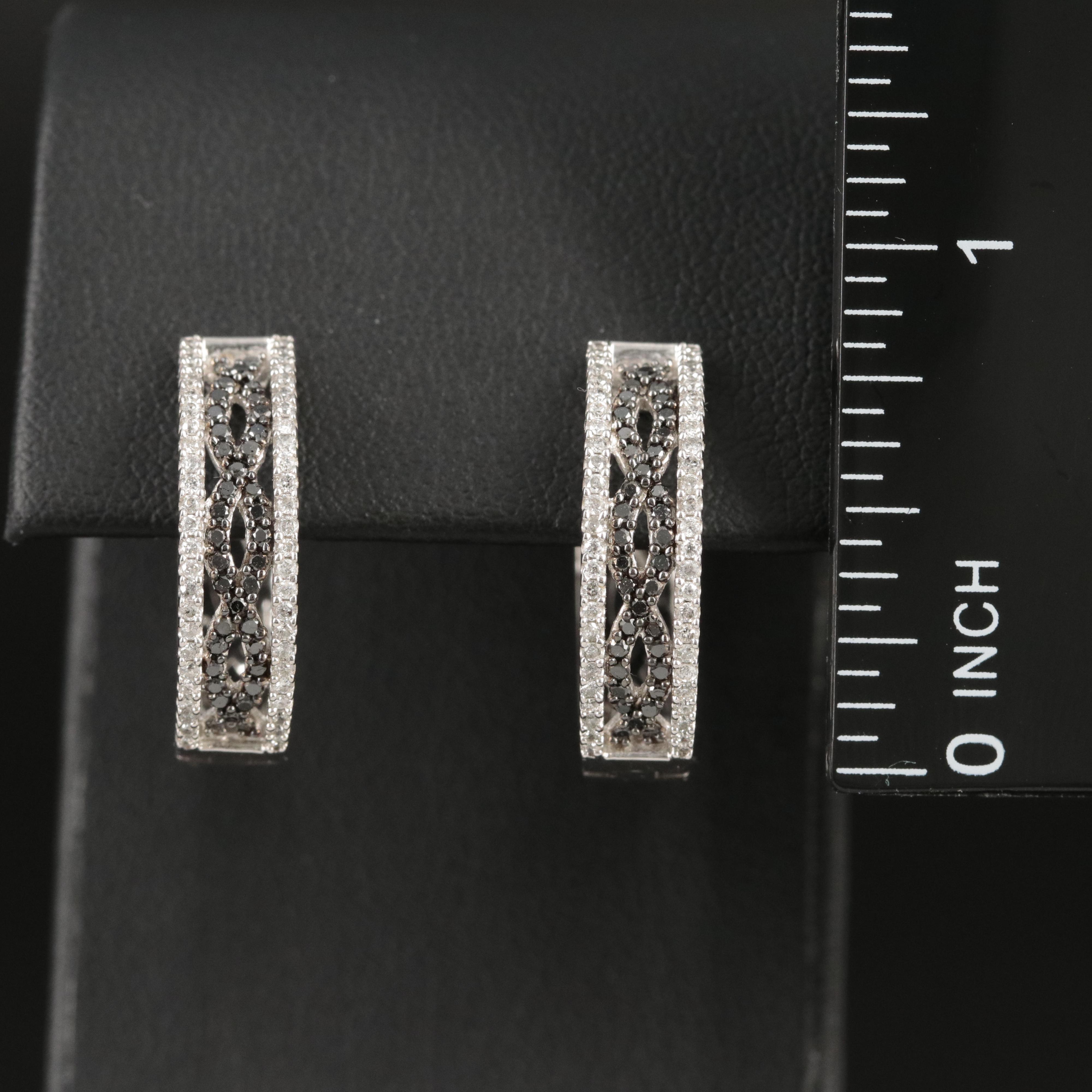 14K 0.76 CTW Diamond Hoop Earrings