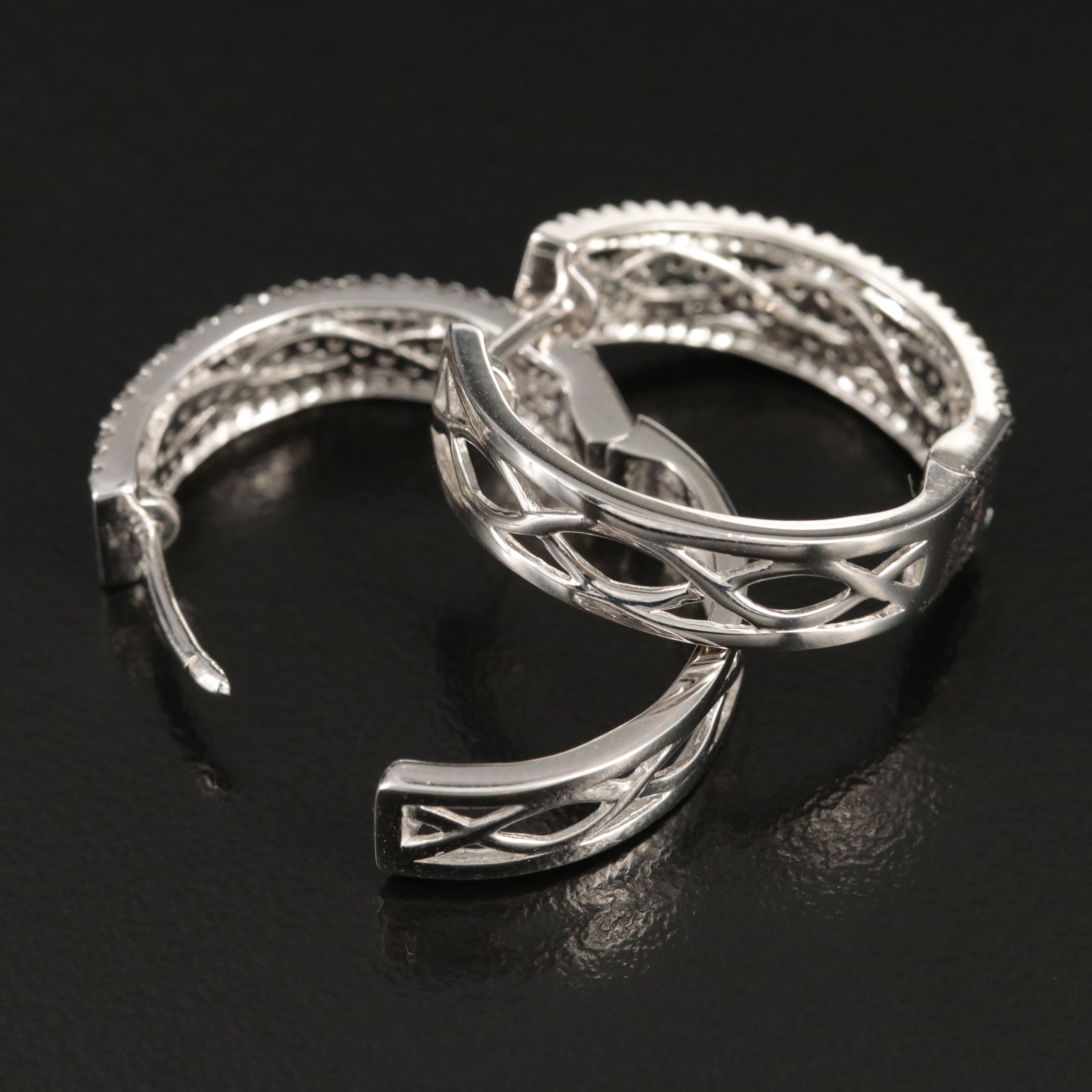 14K 0.76 CTW Diamond Hoop Earrings