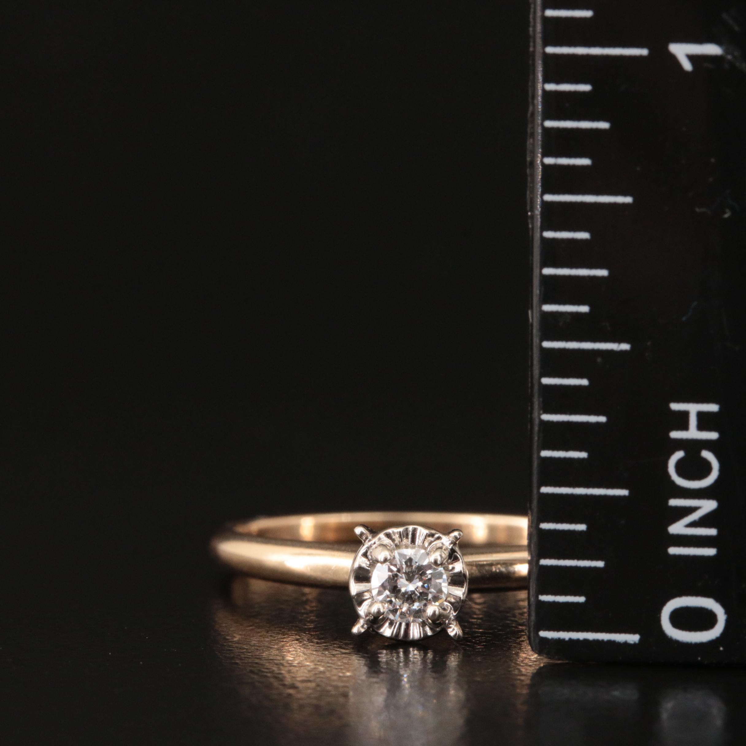 14K 0.15 CT Diamond Ring