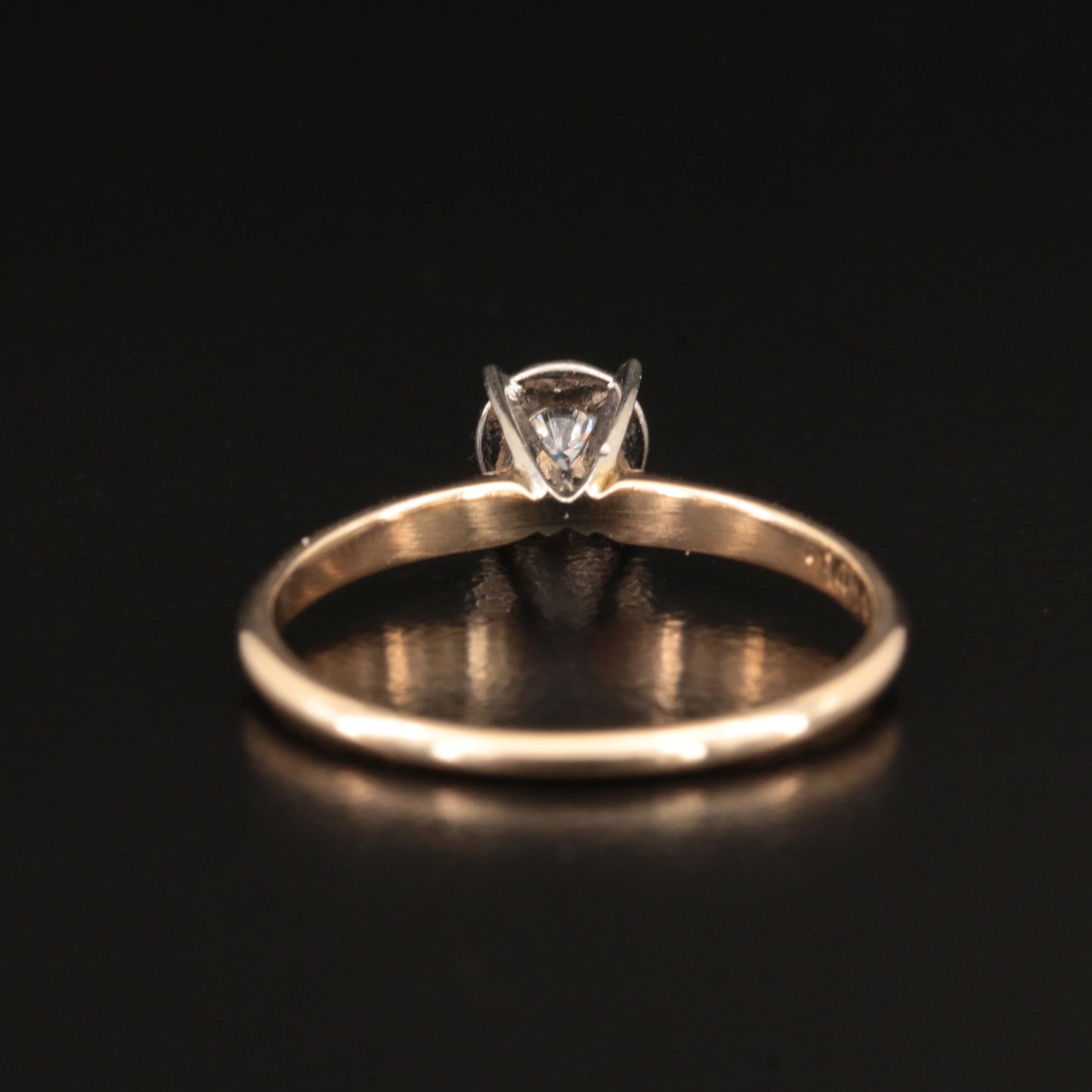 14K 0.15 CT Diamond Ring