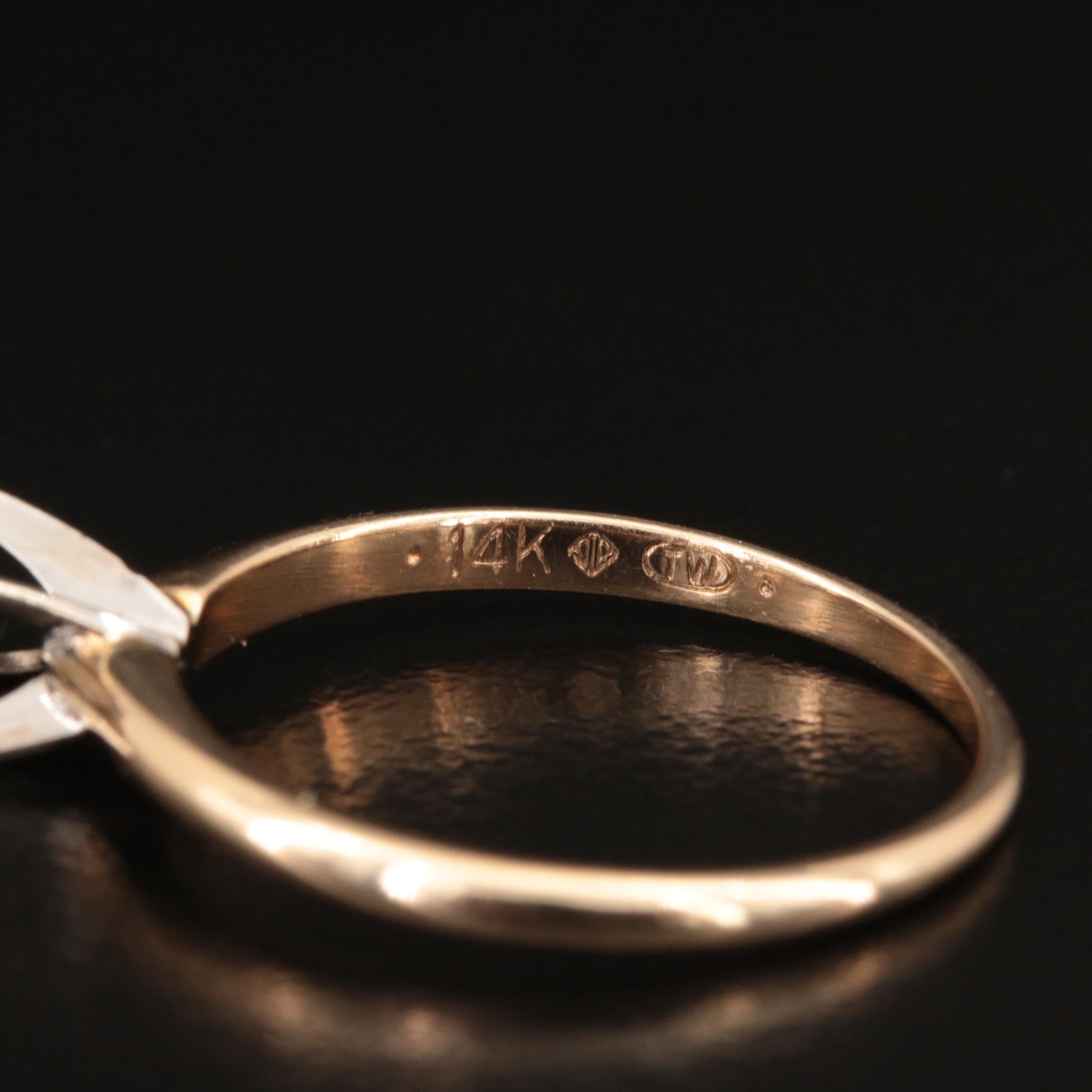 14K 0.15 CT Diamond Ring