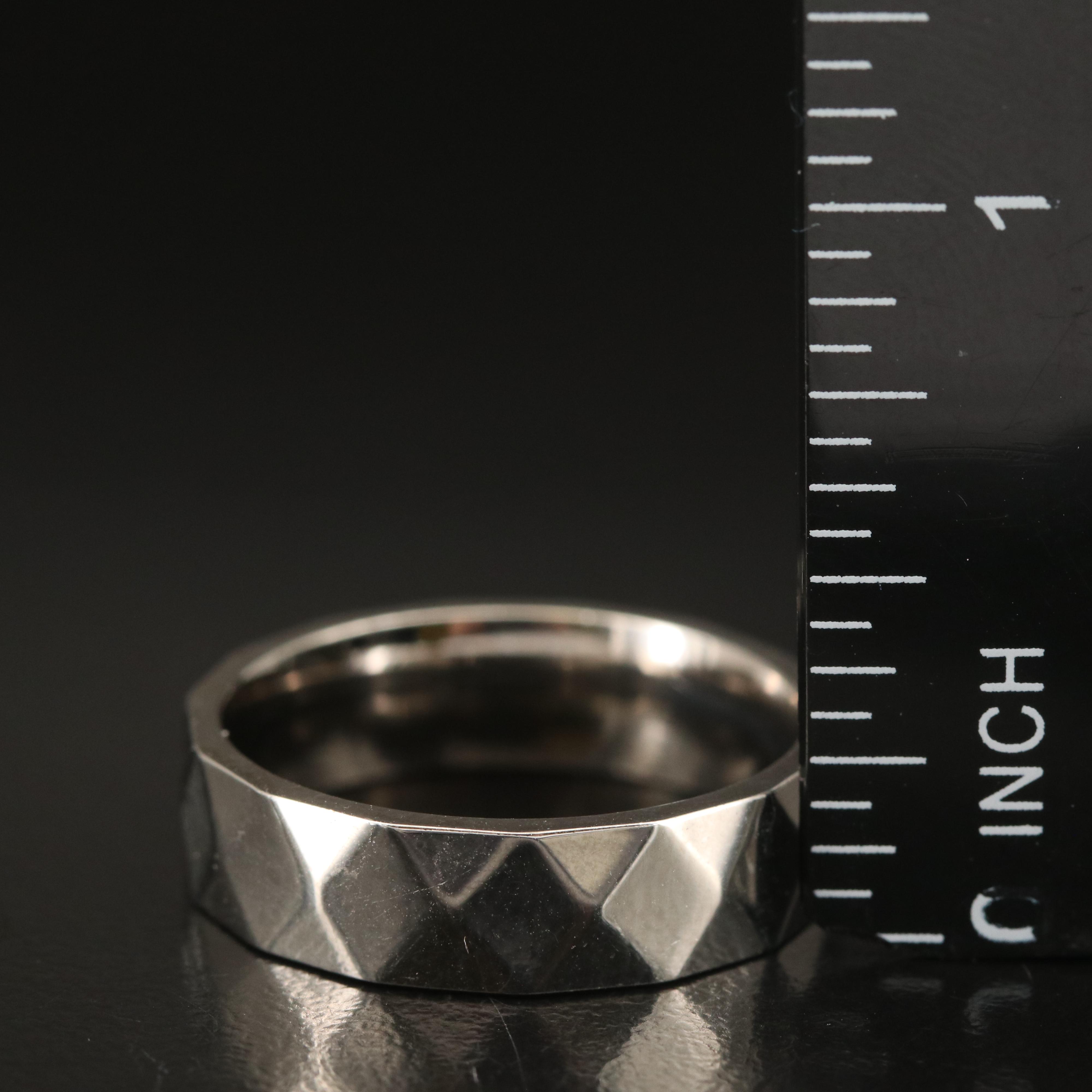 Stainless Steel Faceted Band