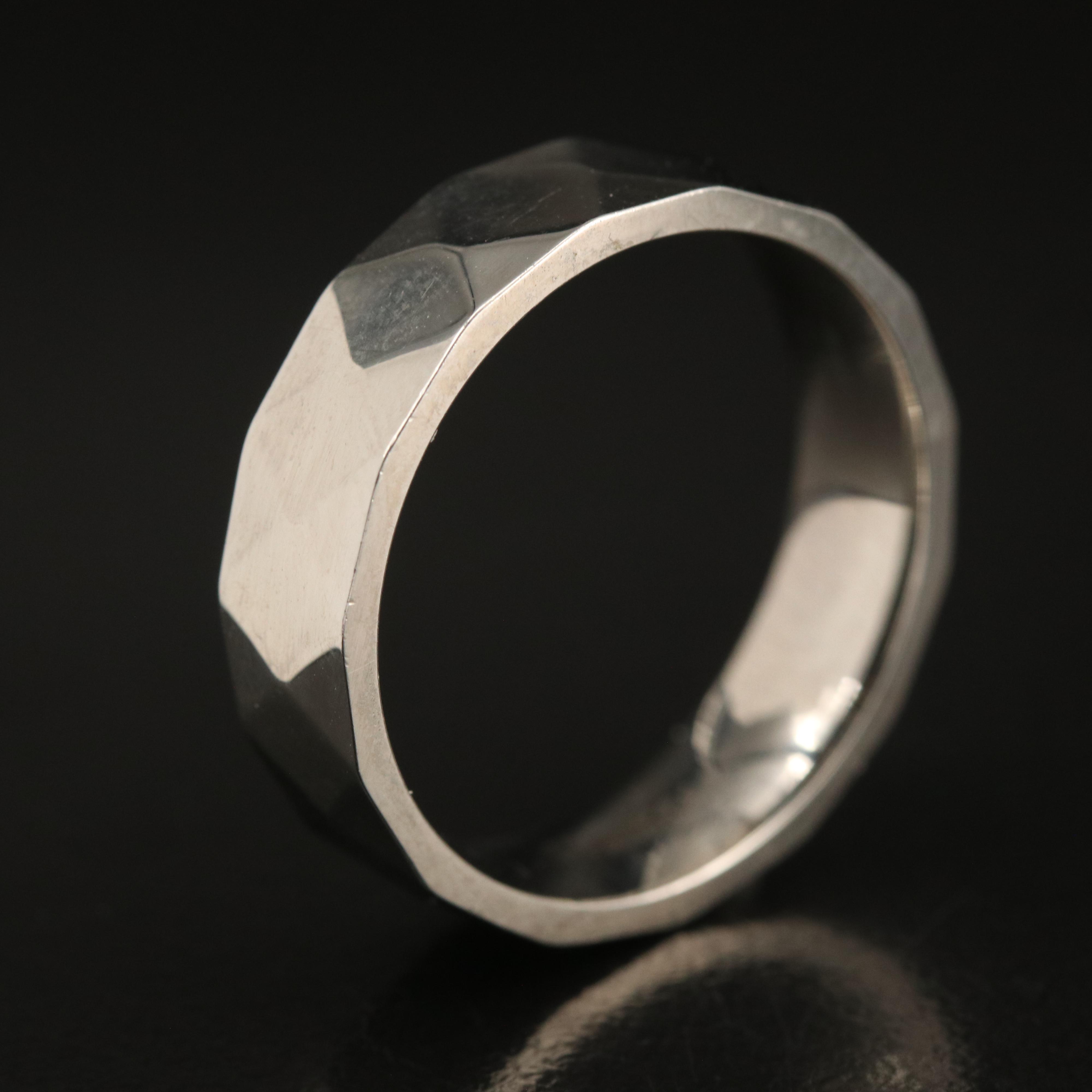 Stainless Steel Faceted Band
