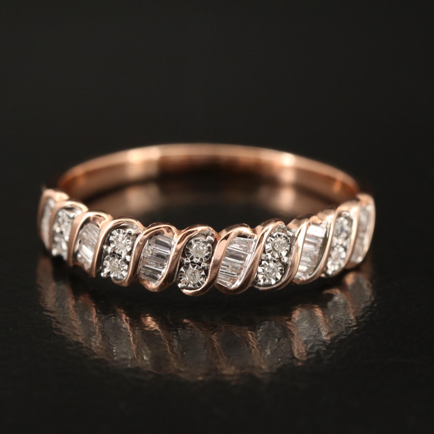 10K Rose Gold 0.25 CTW Diamond Band