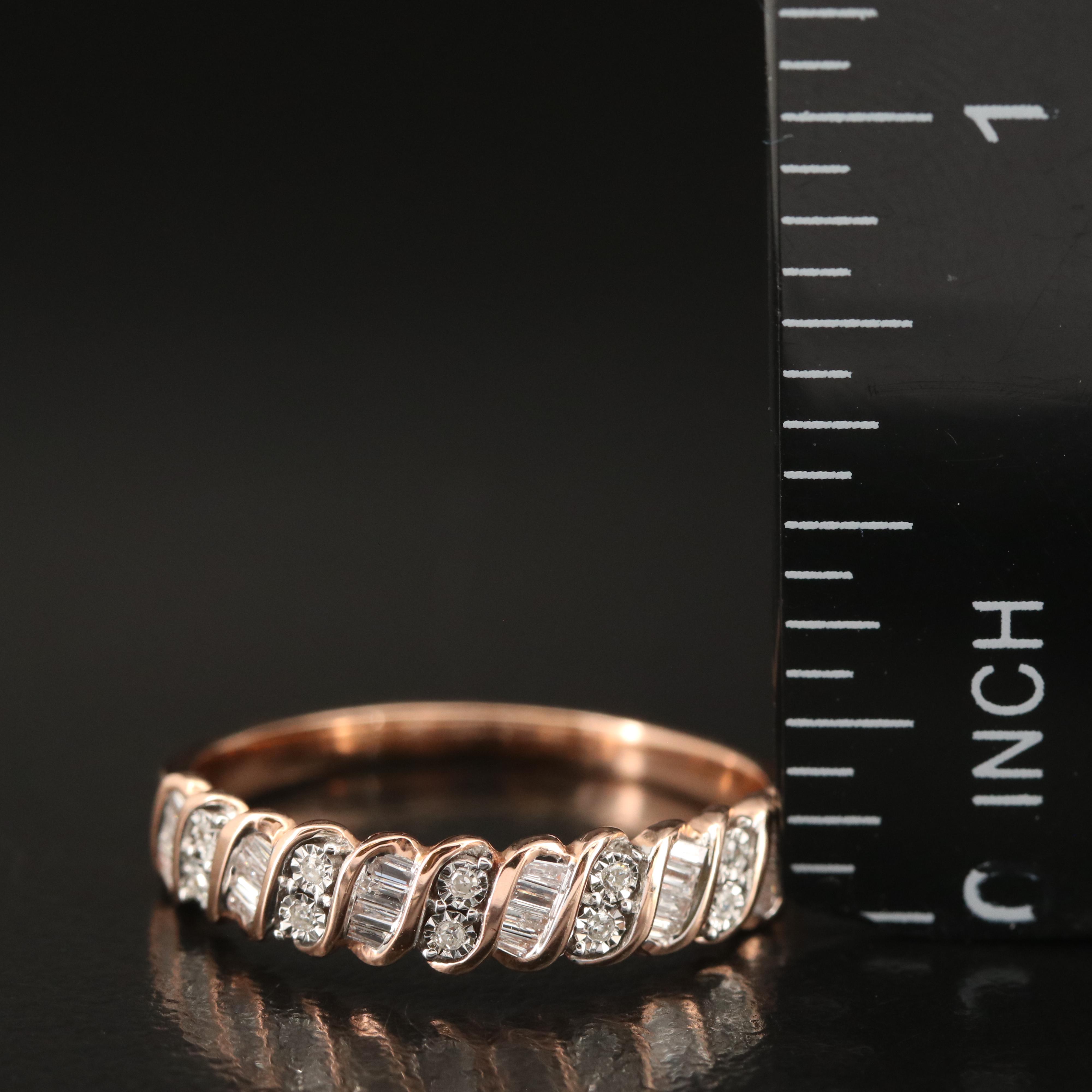 10K Rose Gold 0.25 CTW Diamond Band