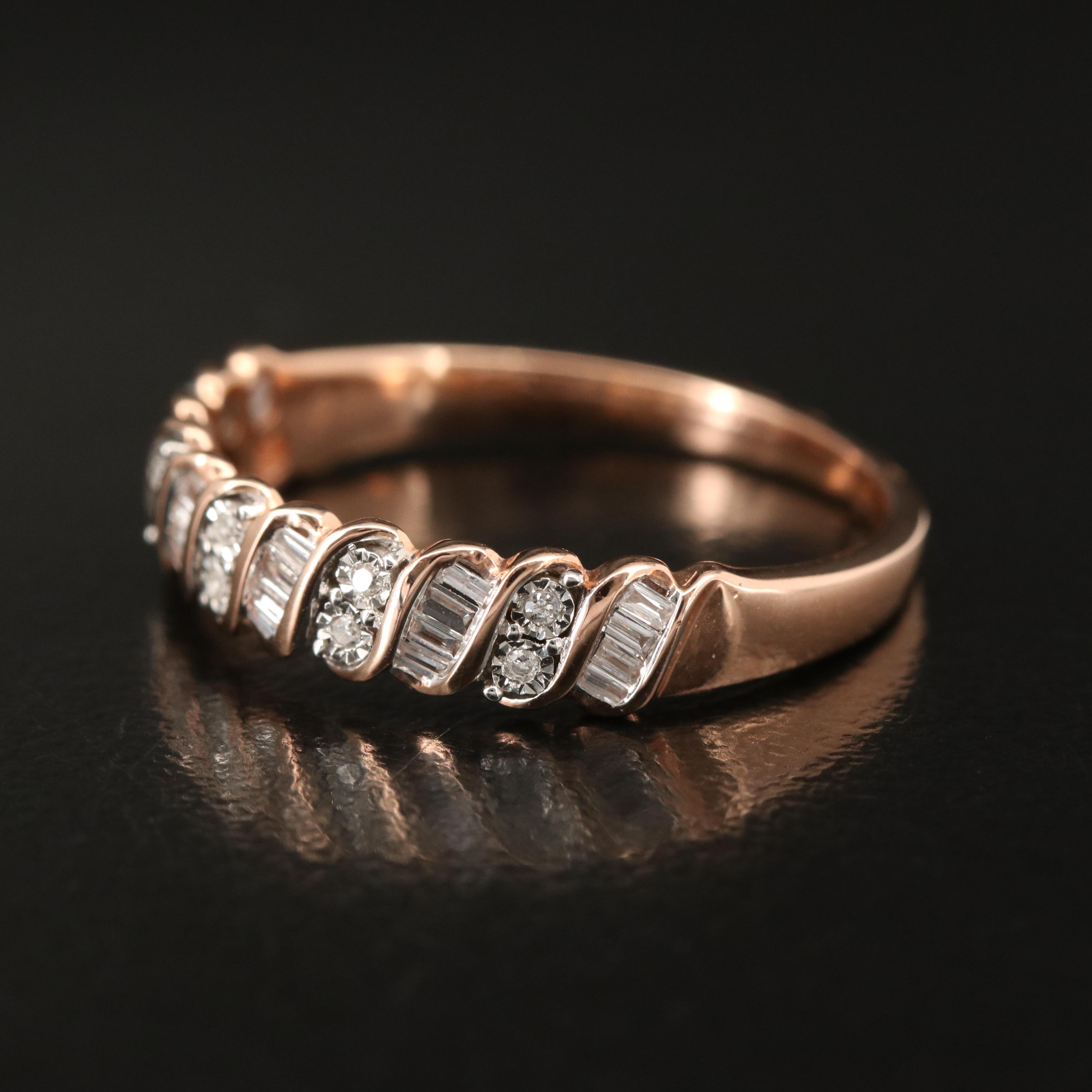 10K Rose Gold 0.25 CTW Diamond Band