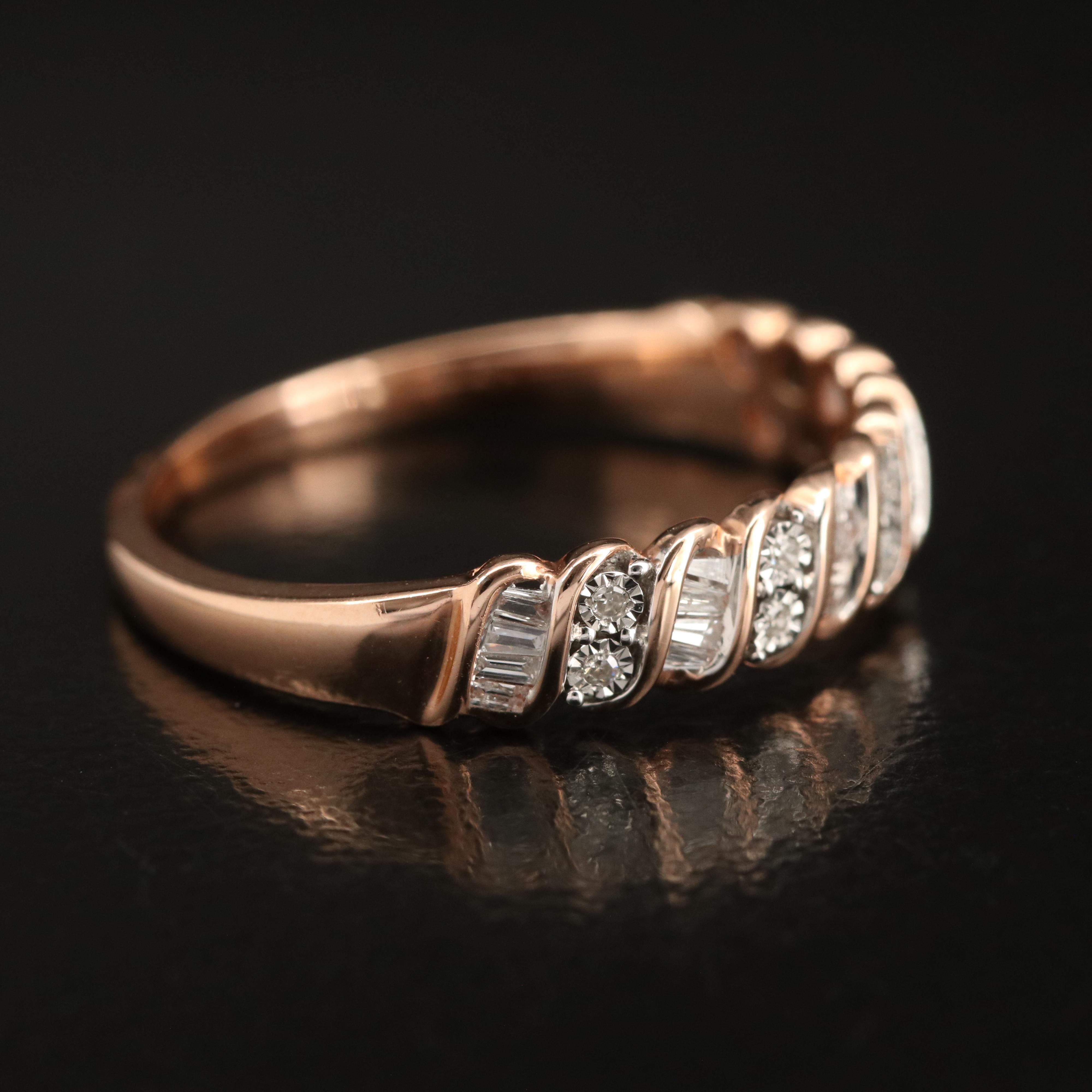 10K Rose Gold 0.25 CTW Diamond Band