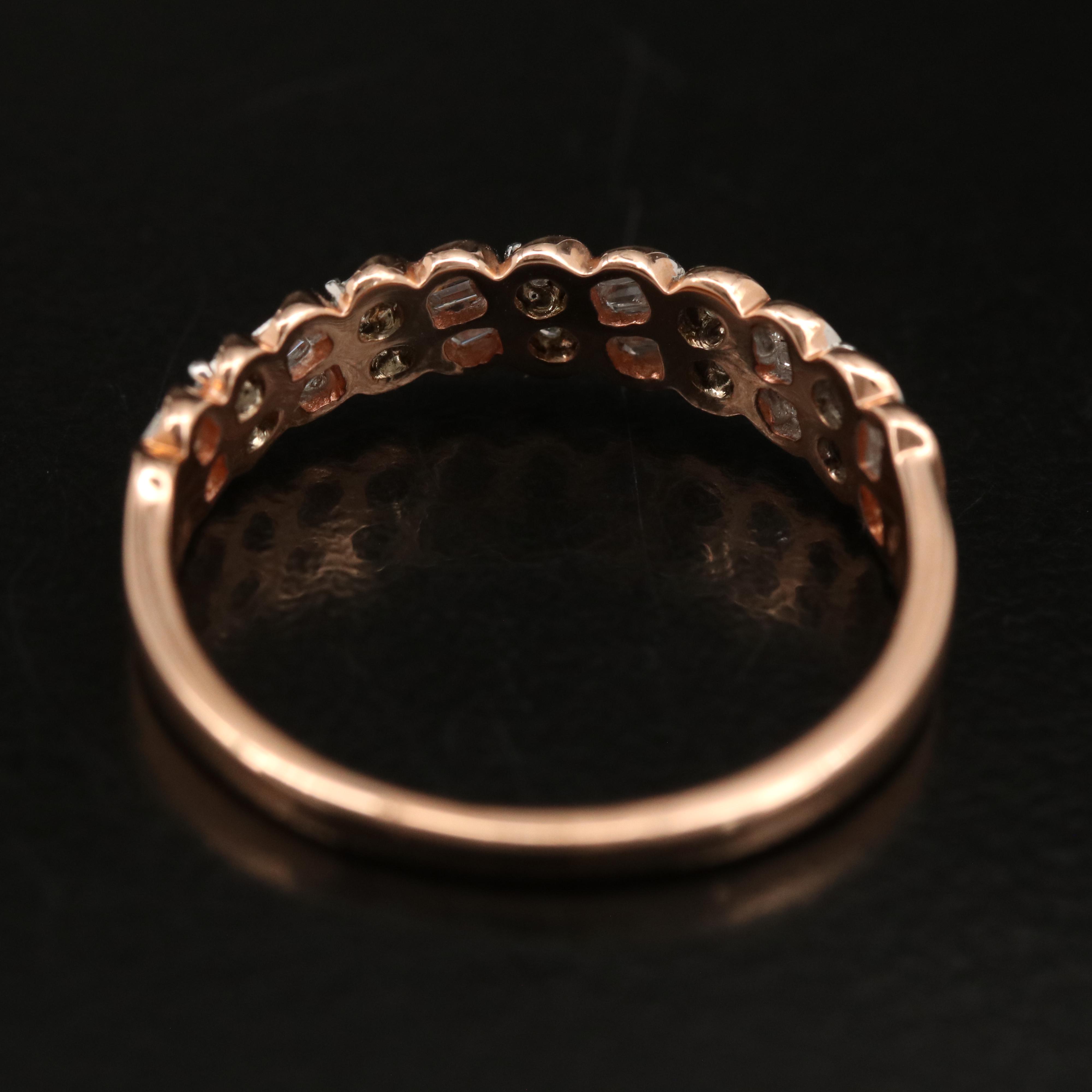 10K Rose Gold 0.25 CTW Diamond Band