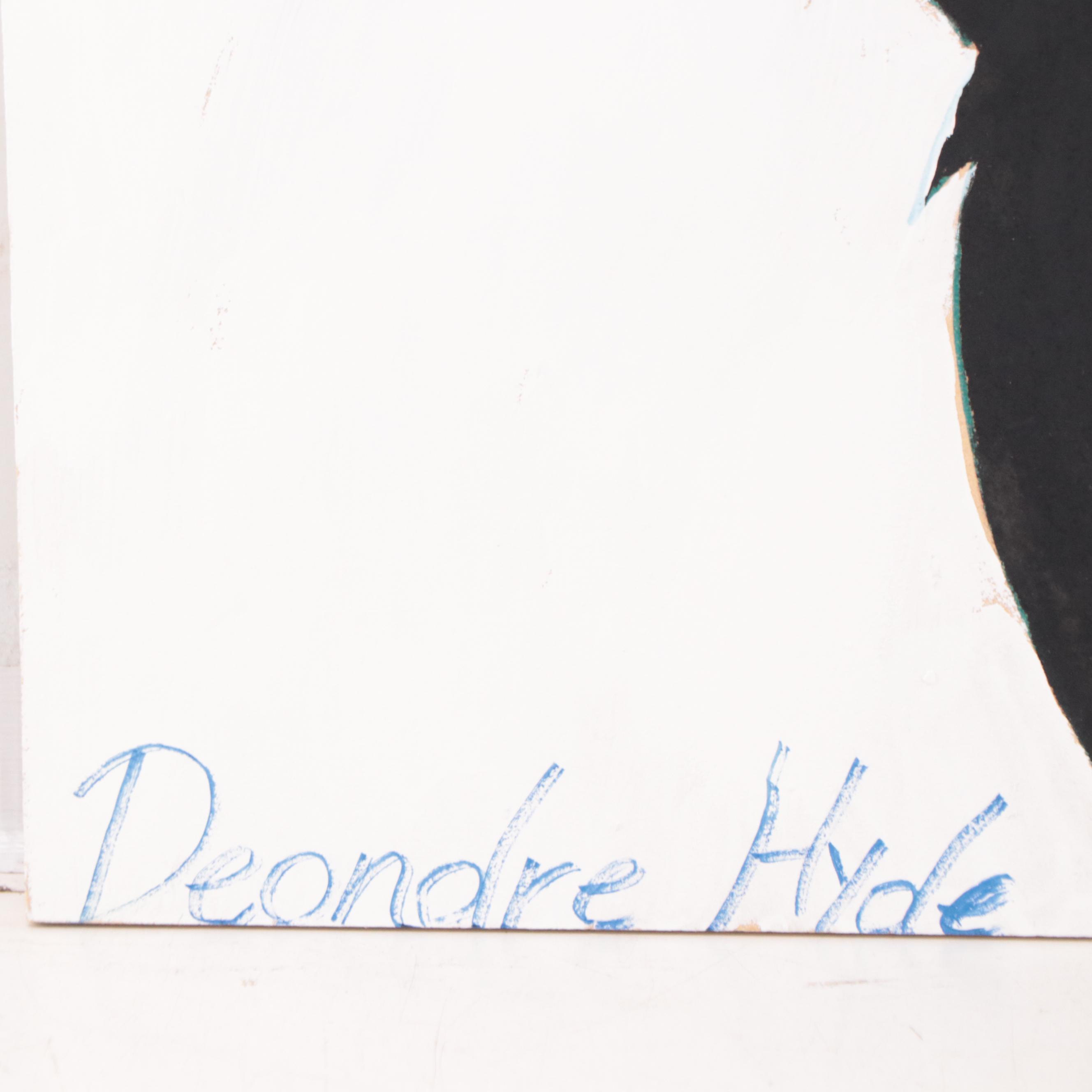 Deondre Hyde Folk Art Acrylic Paintings of Daffy, Taz, and Wyle E. Coyote