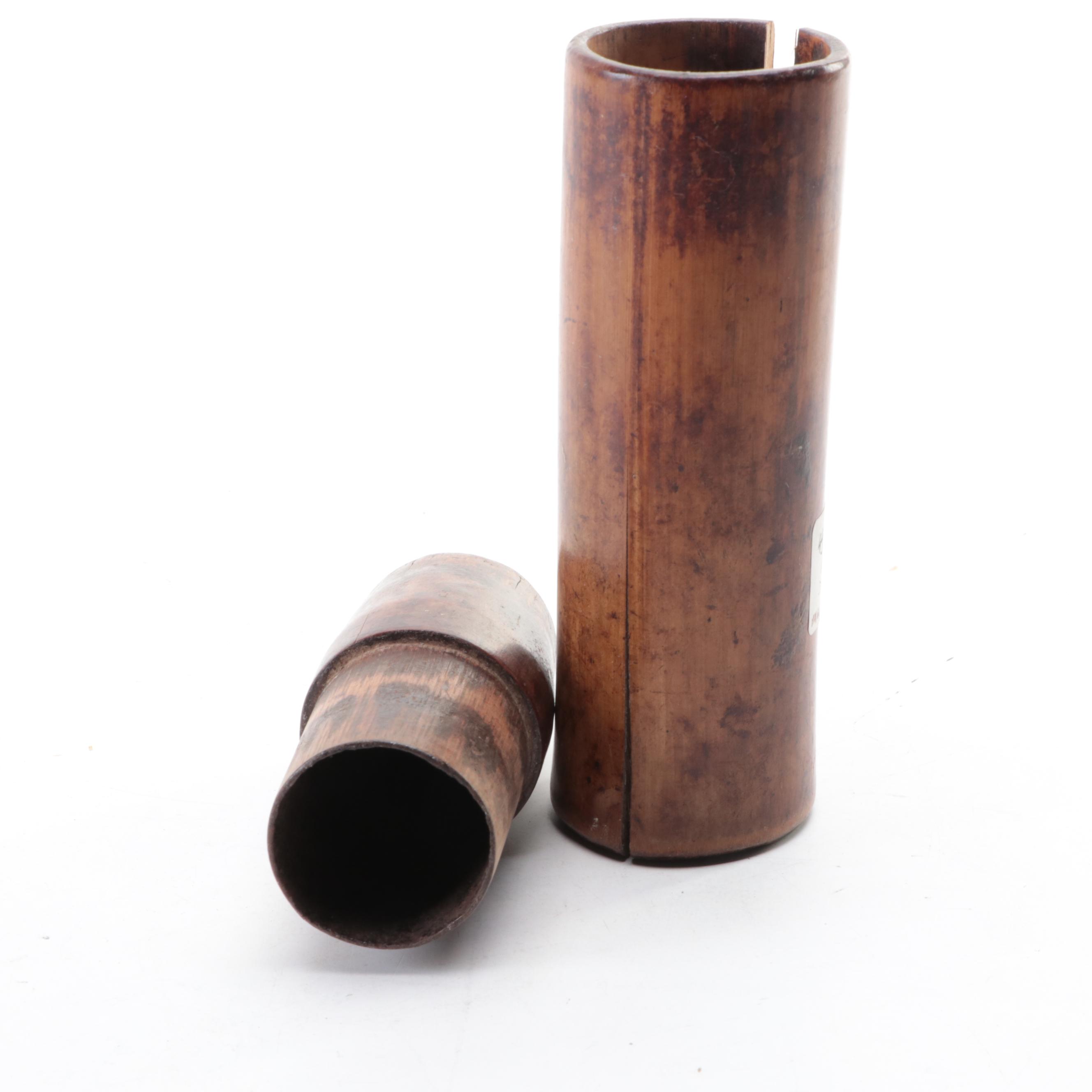 Four Philippine Bamboo Tobacco Boxes