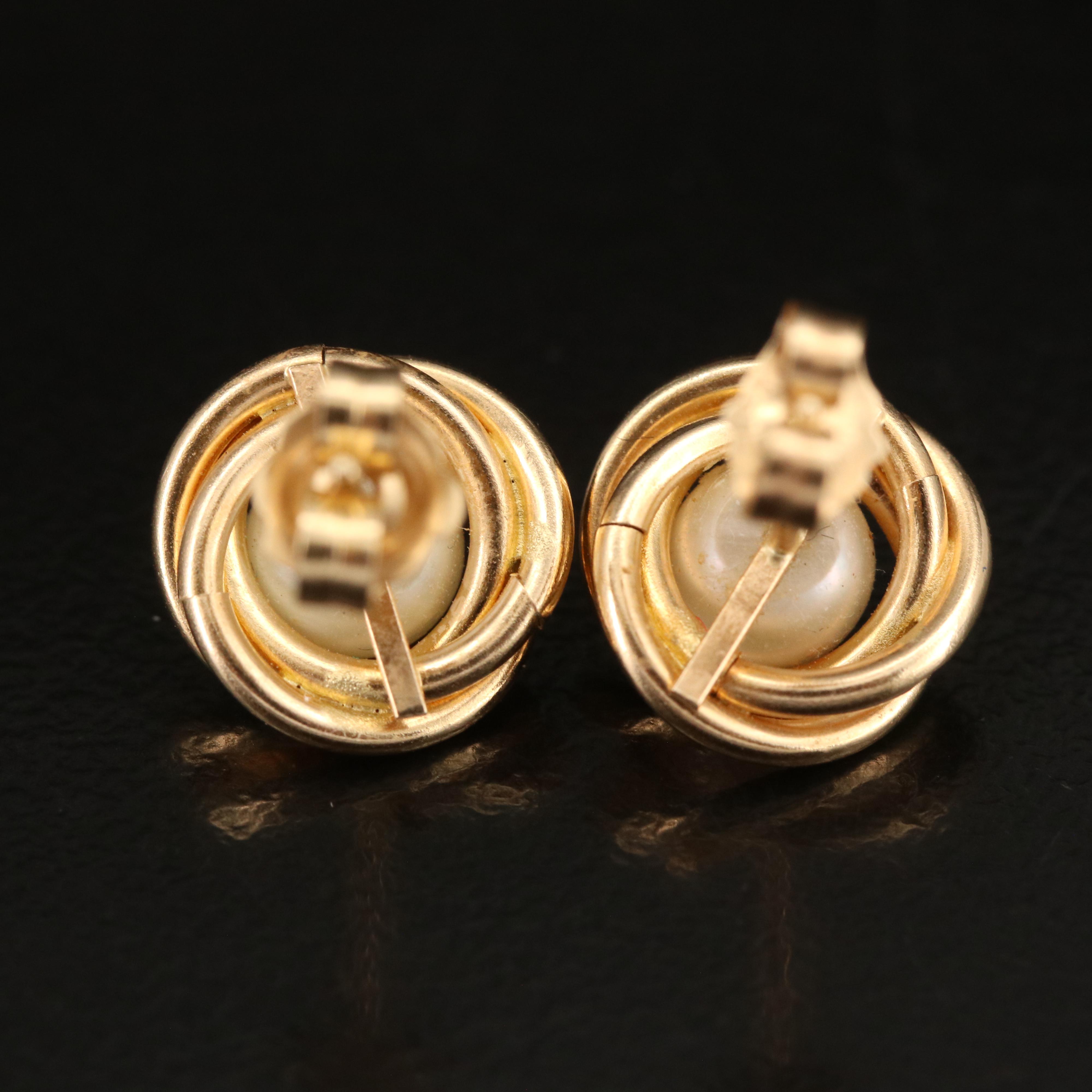 14K Pearl Stud Earrings