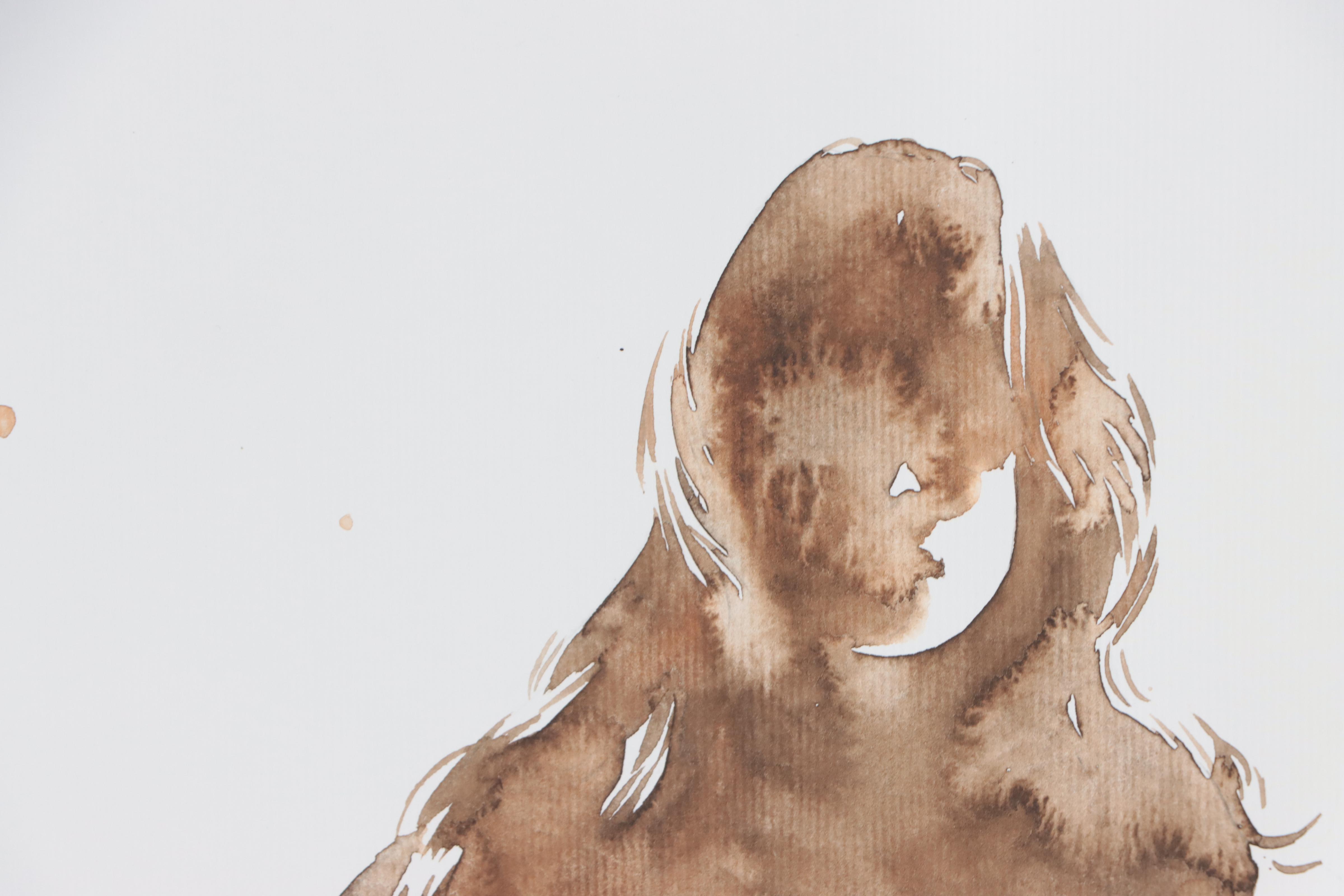 Anastasija Serdnova Watercolor Painting of Nude, 2022