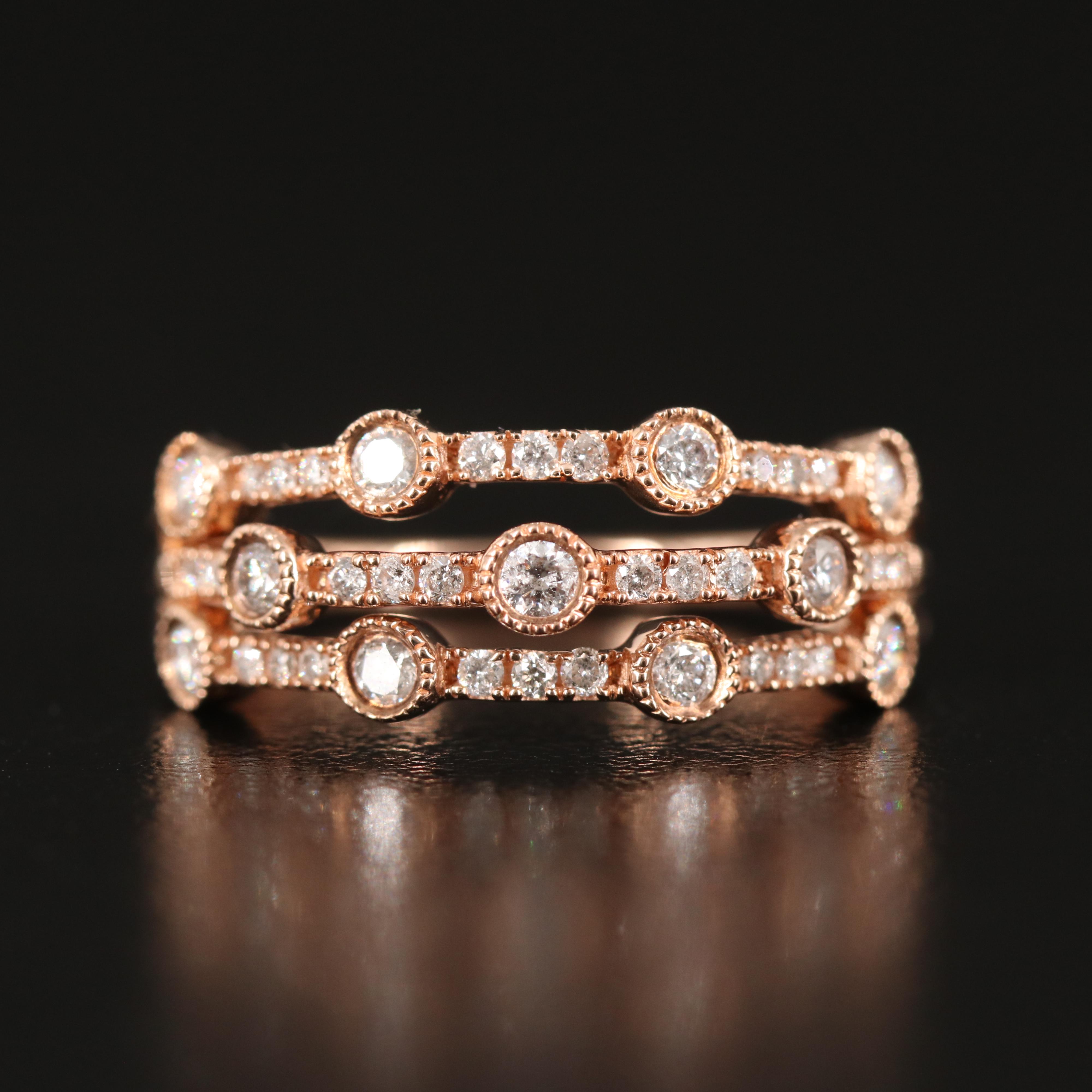 10K Rose Gold 0.50 CTW Diamond Ring