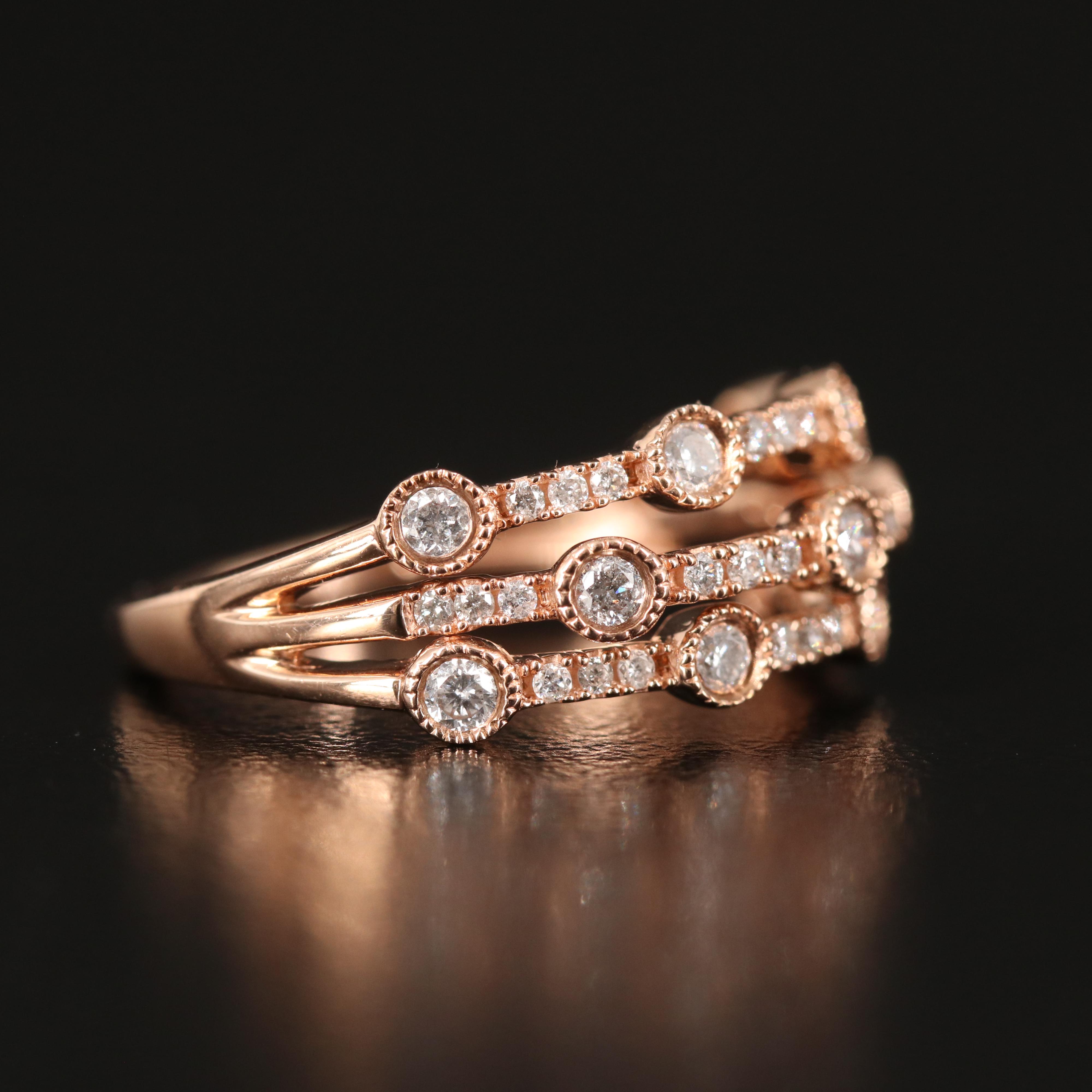 10K Rose Gold 0.50 CTW Diamond Ring