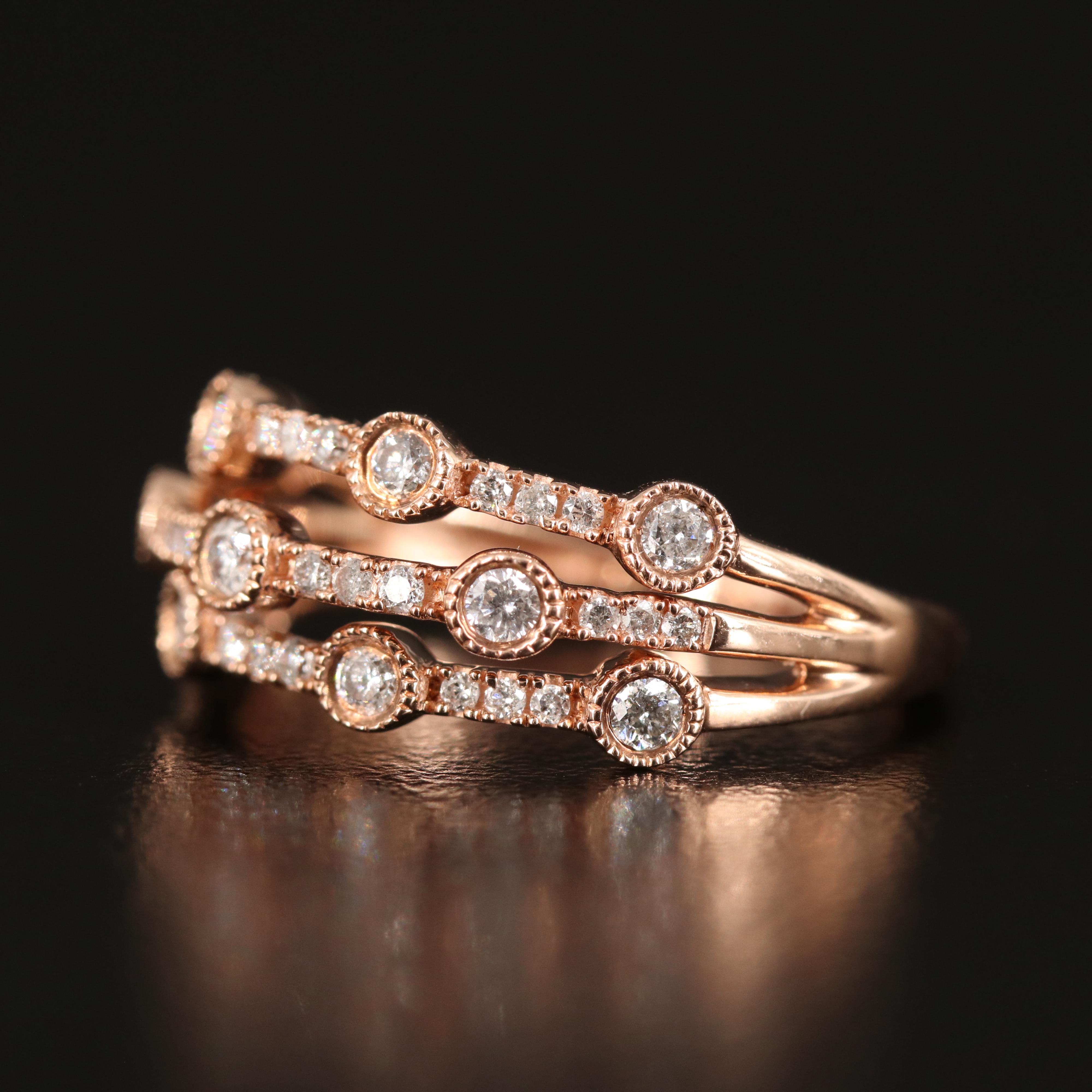 10K Rose Gold 0.50 CTW Diamond Ring