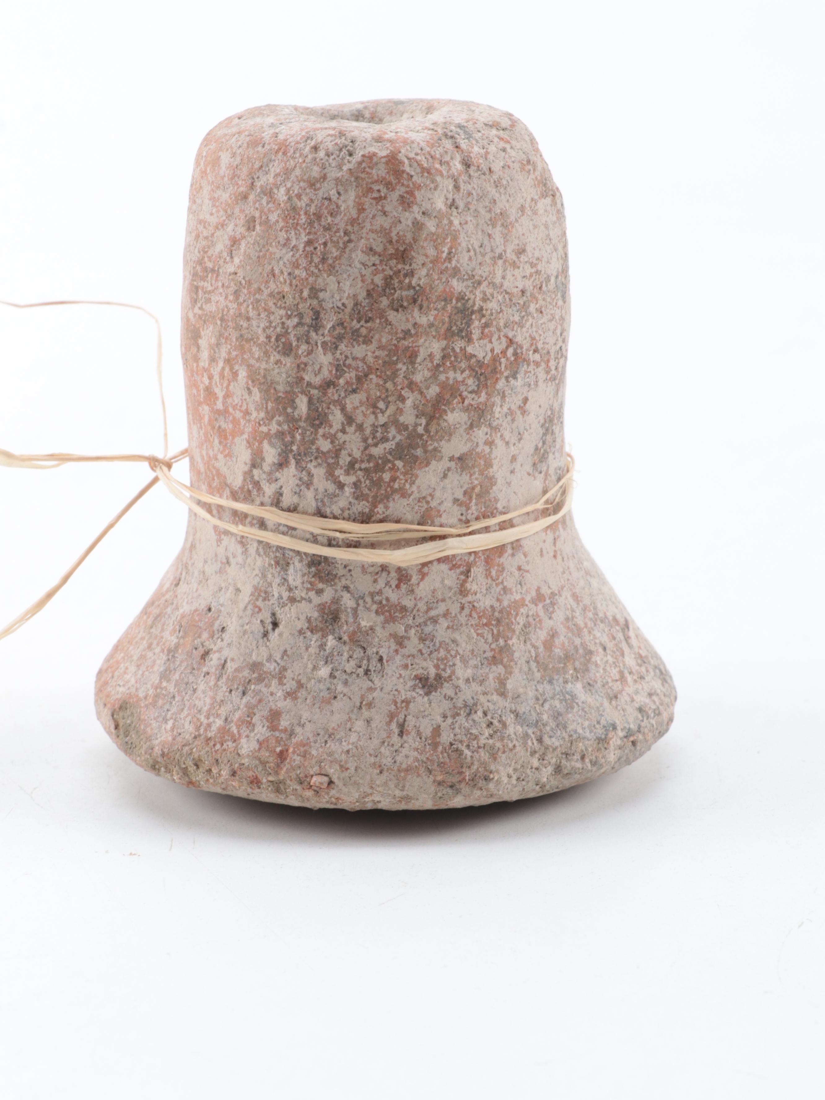 Thai Lopburi Kiln Excavations Terracotta Hand Anvil Pestle, 10th Century