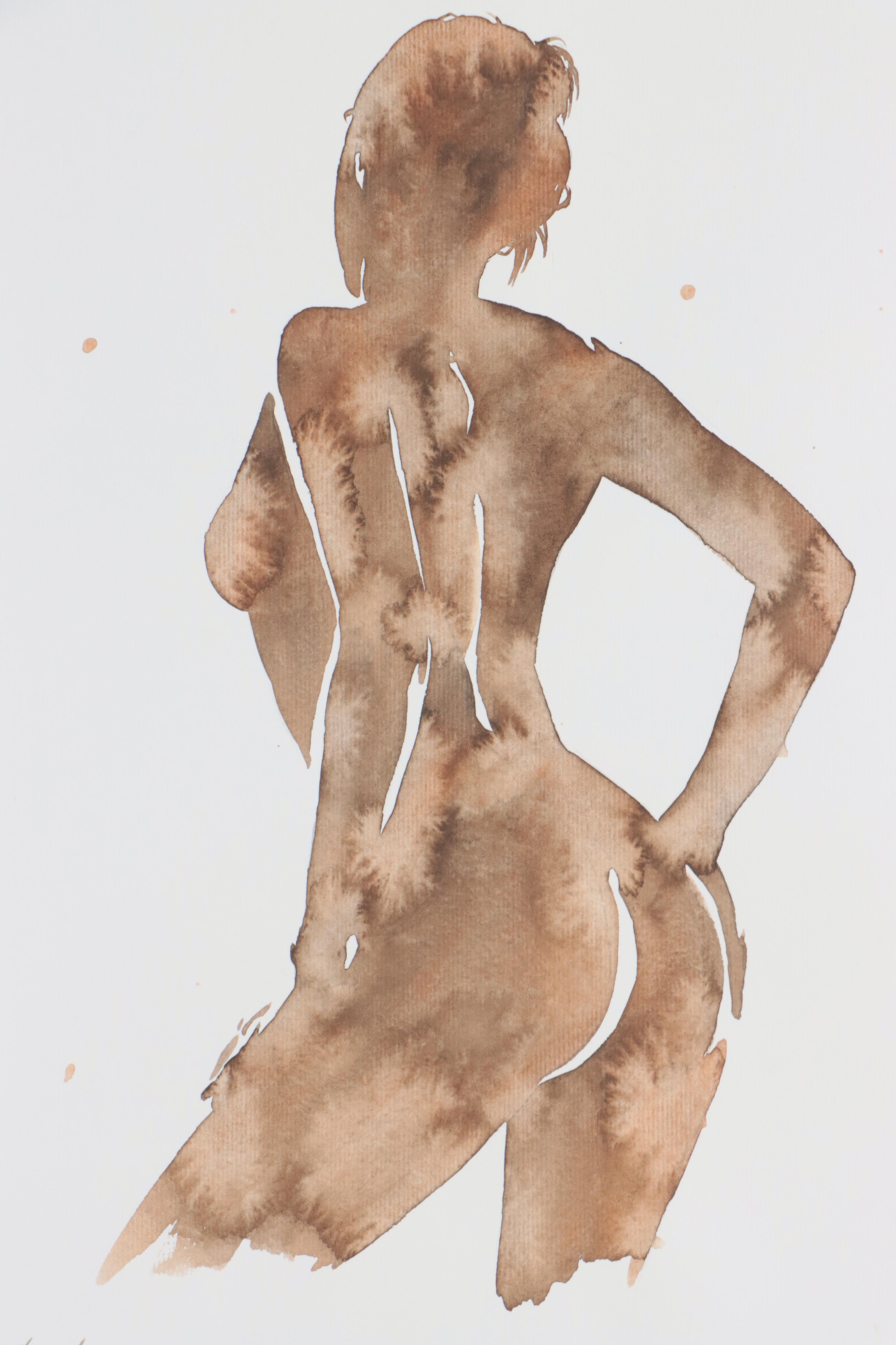 Anastasija Serdnova Watercolor Painting of Nude, 2022