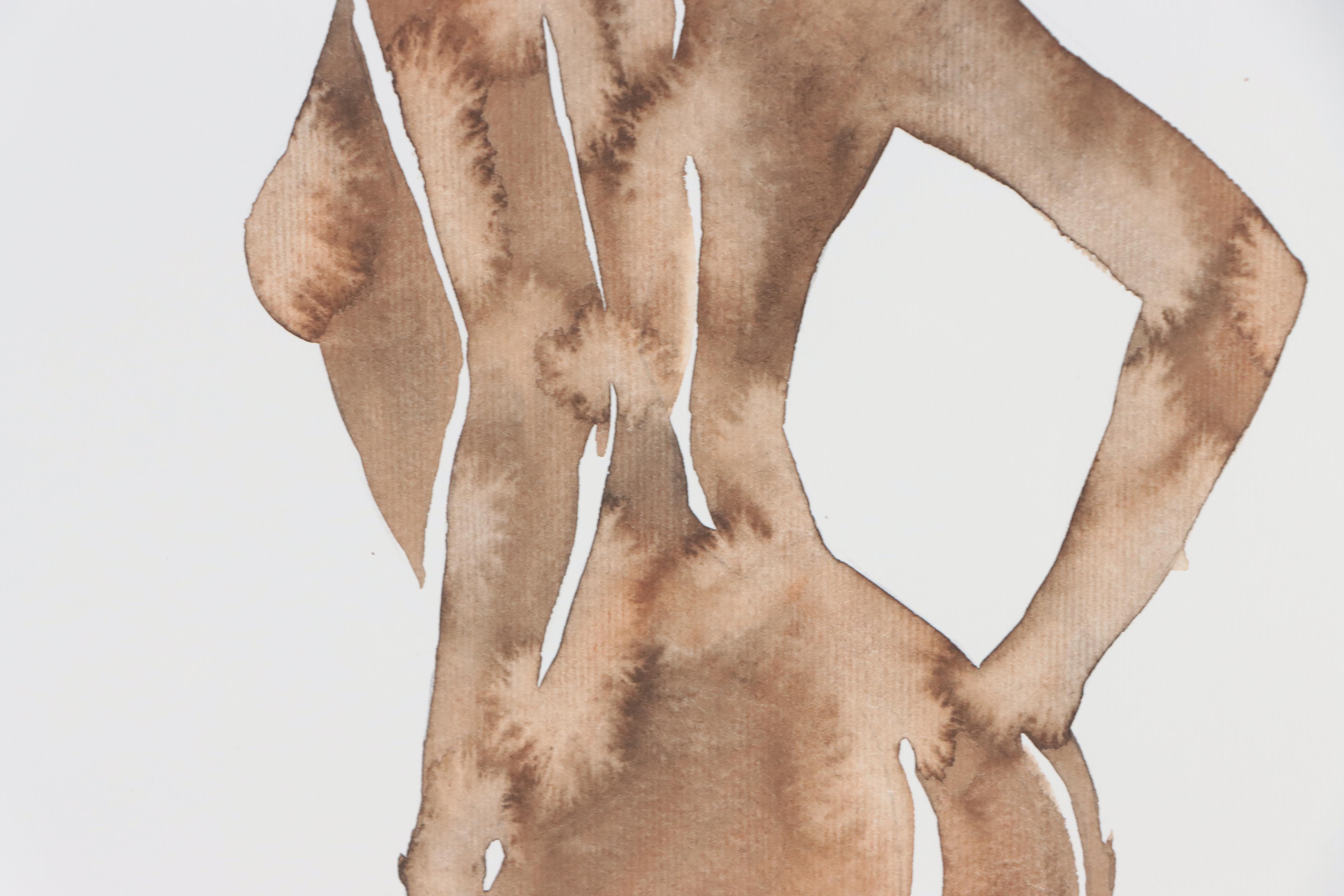 Anastasija Serdnova Watercolor Painting of Nude, 2022