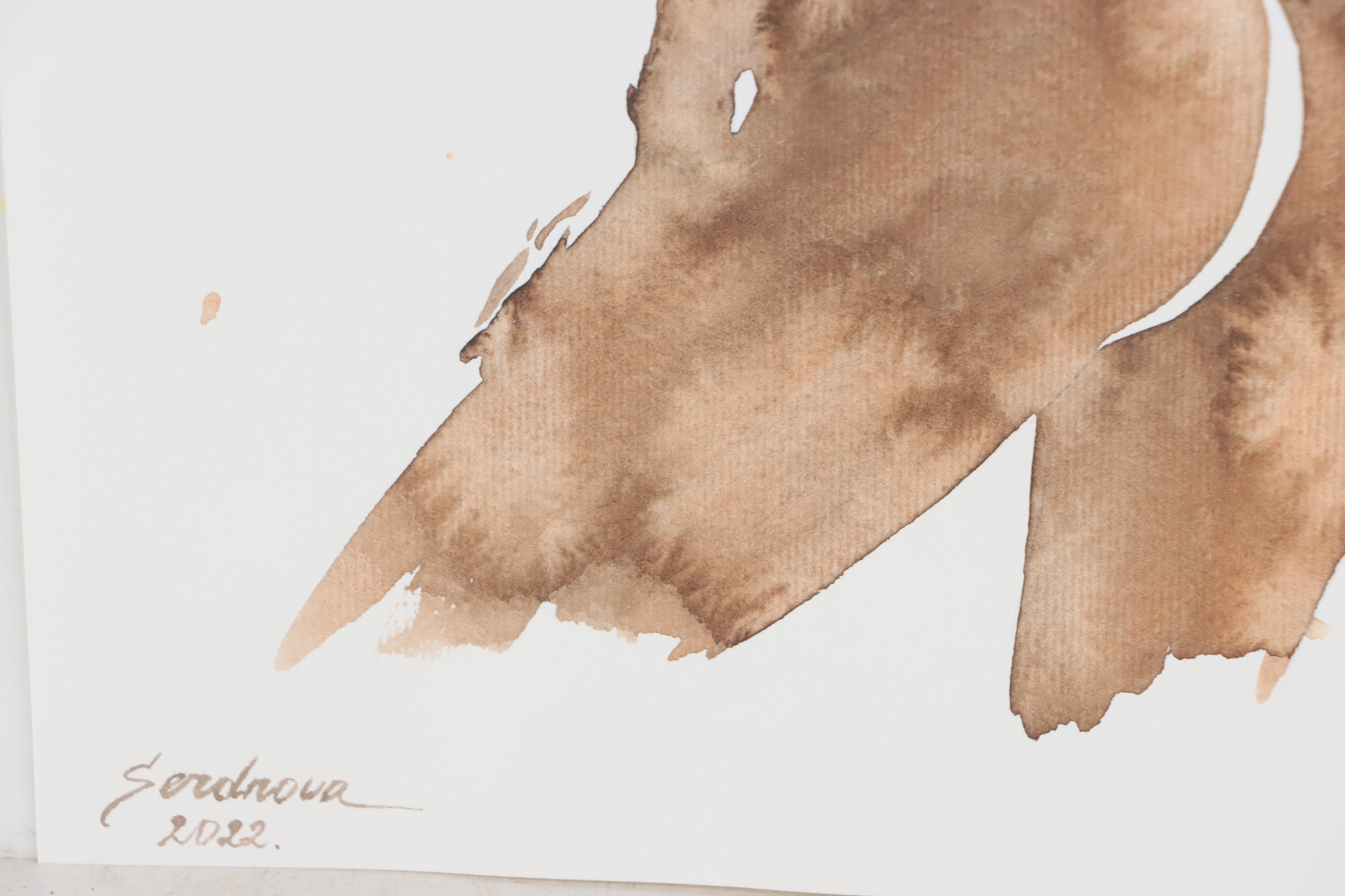 Anastasija Serdnova Watercolor Painting of Nude, 2022