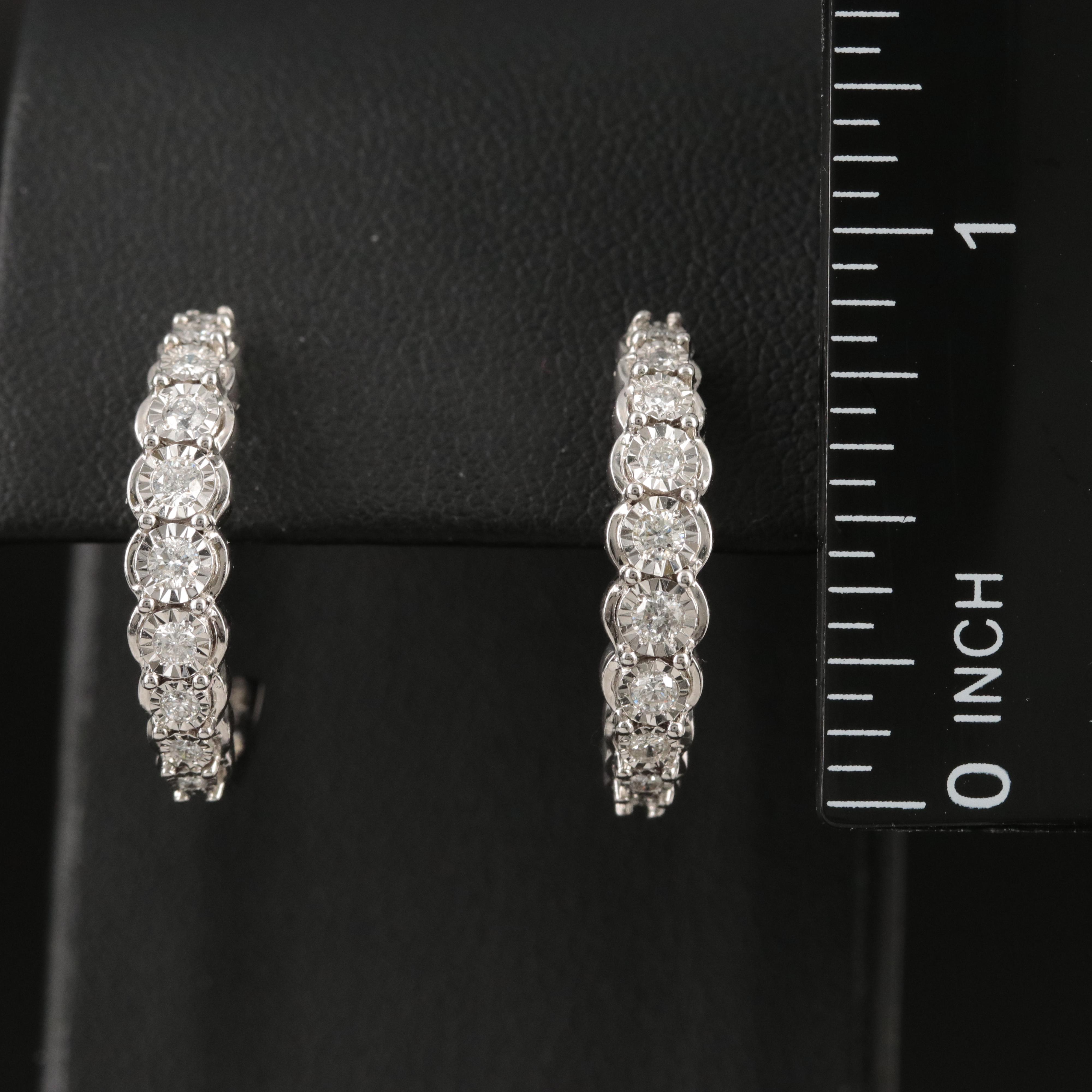 14K 0.51 CTW Diamond Half Hoop Earrings