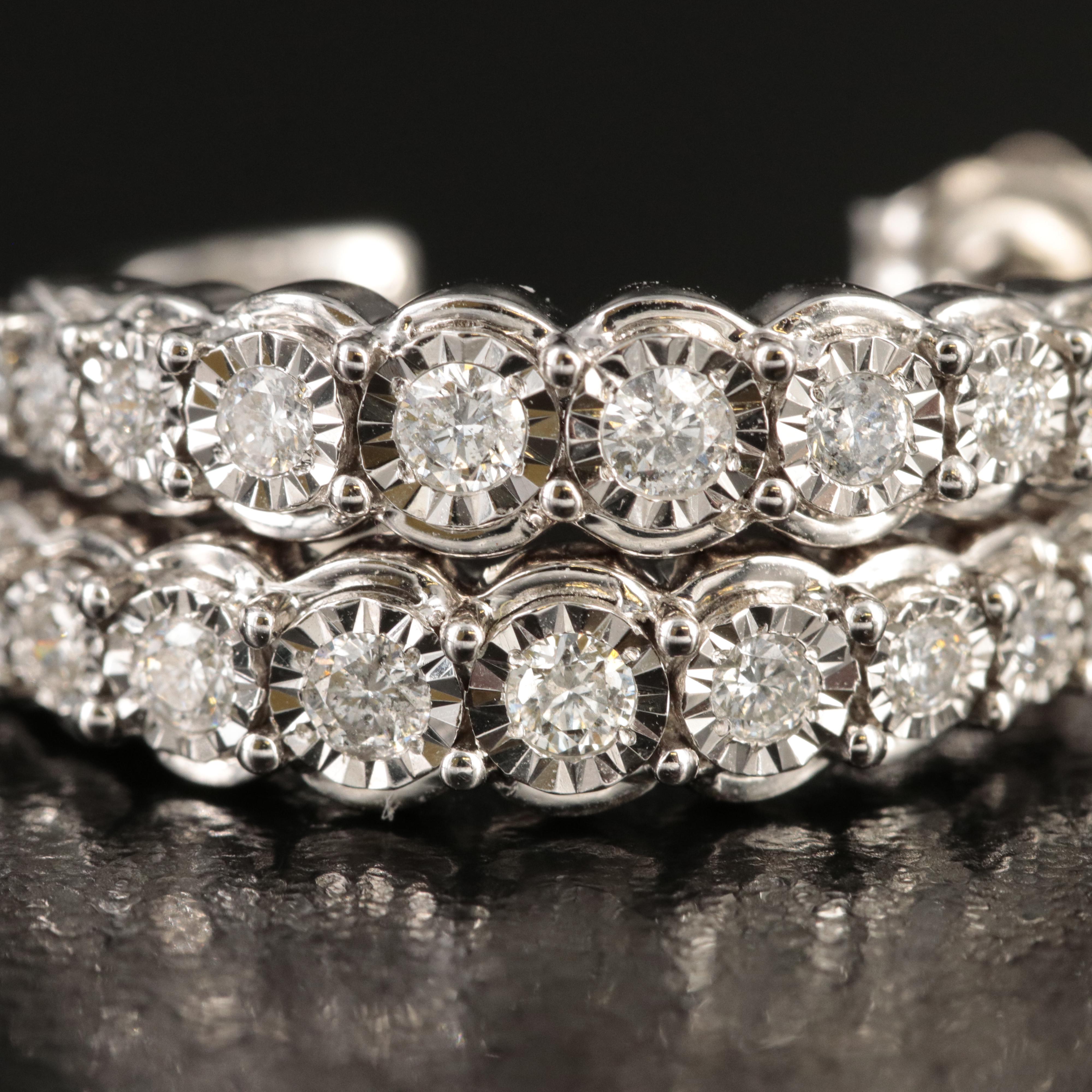 14K 0.51 CTW Diamond Half Hoop Earrings