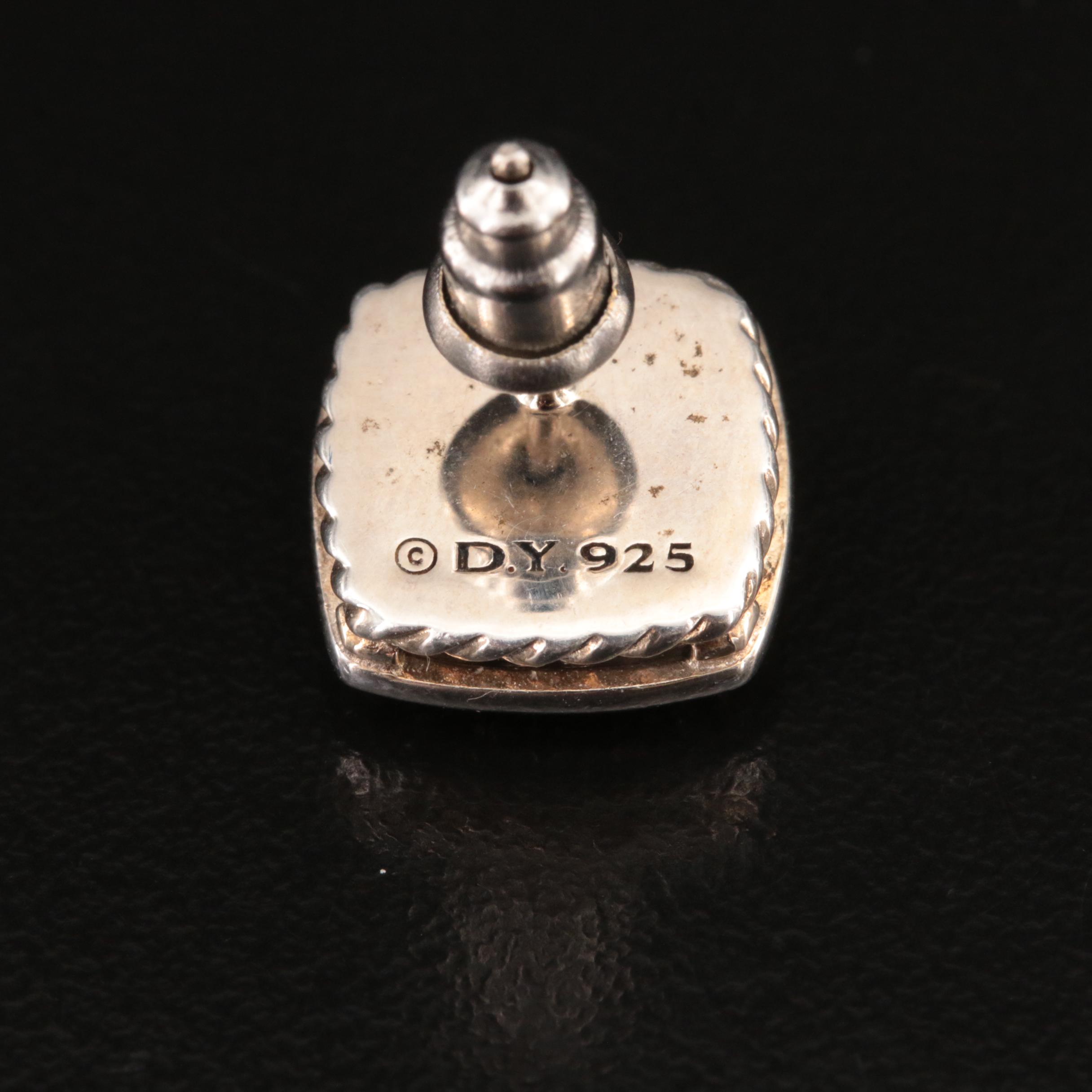 David Yurman "Albion" Black Onyx and Diamond Stud Earrings