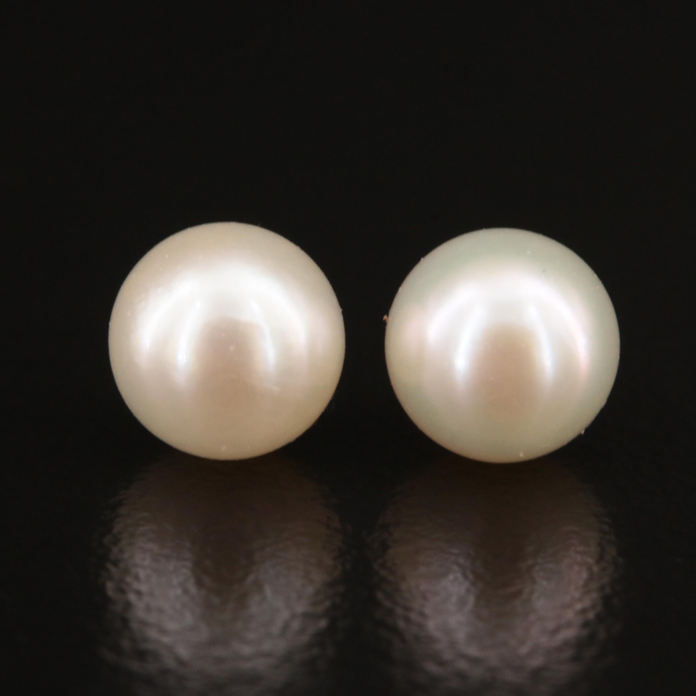 14K Pearl Stud Earrings