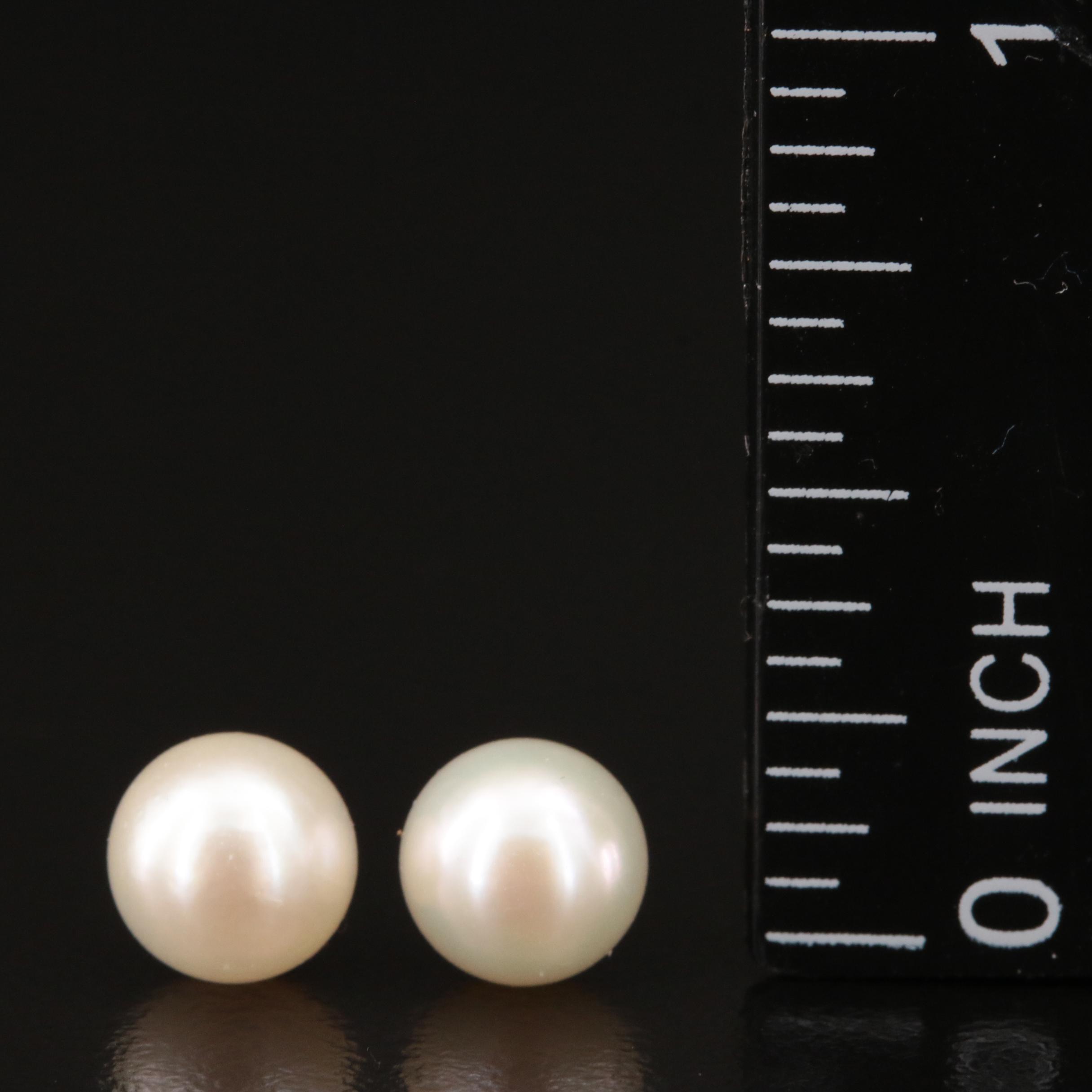 14K Pearl Stud Earrings