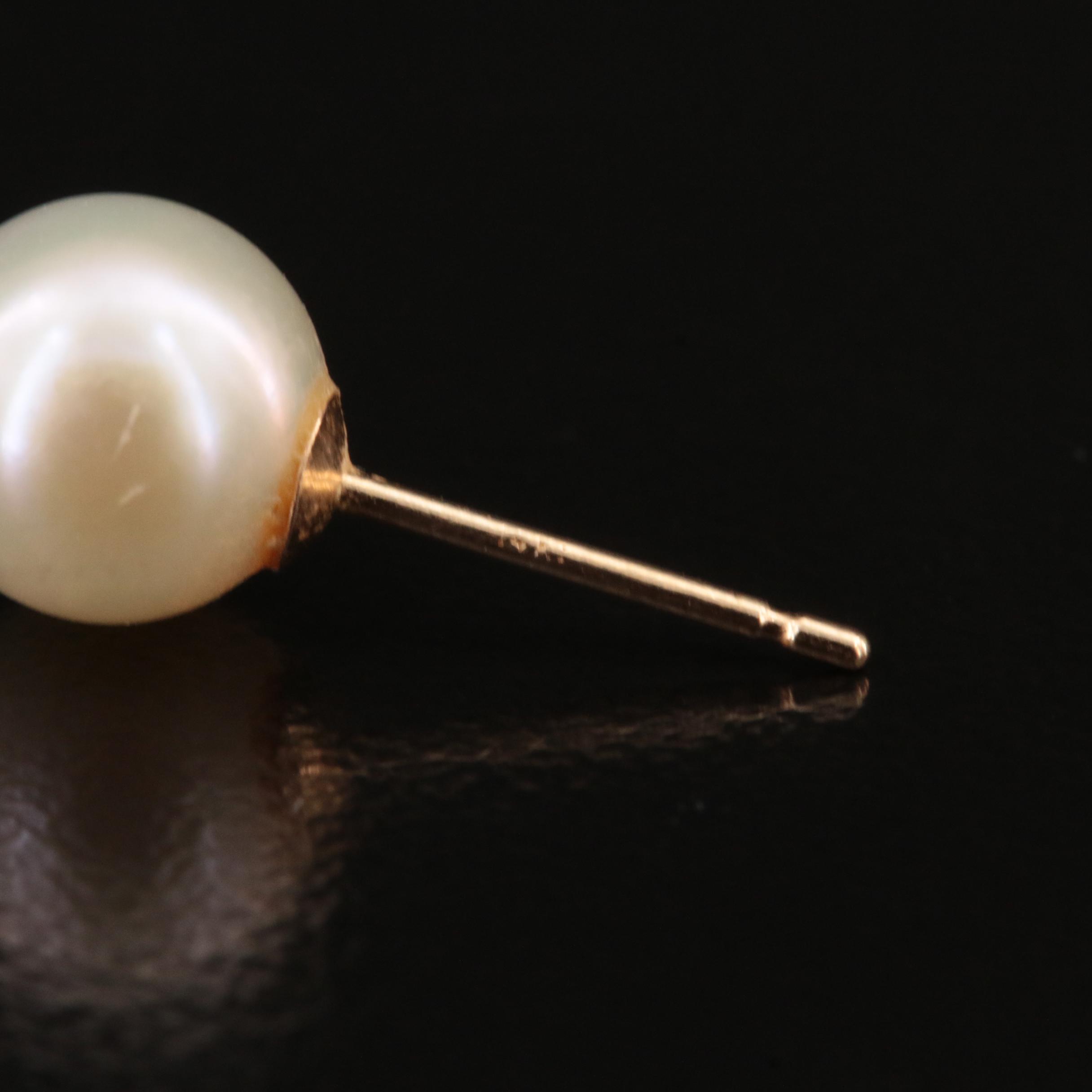 14K Pearl Stud Earrings