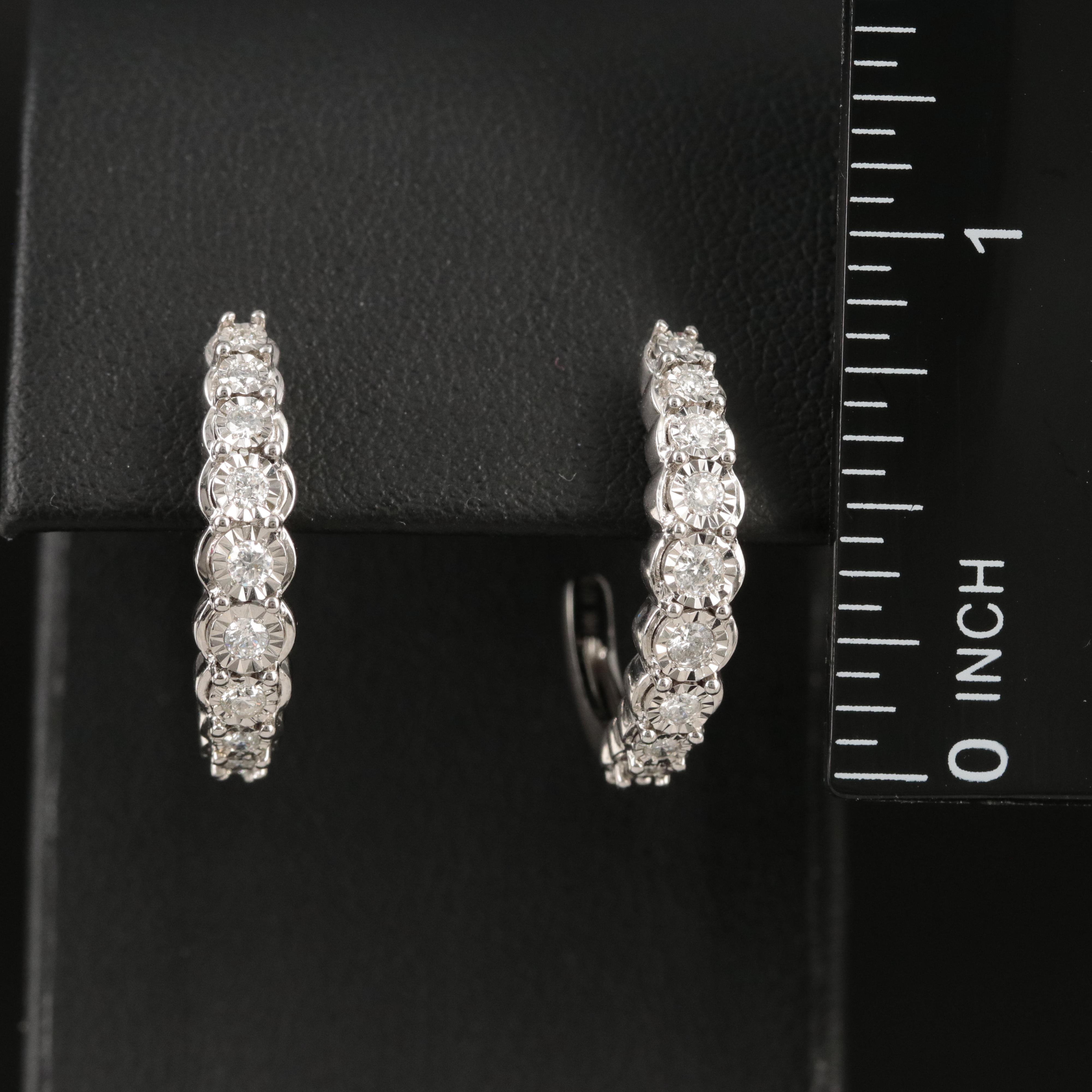 14K 0.52 CTW Diamond Half Hoop Earrings