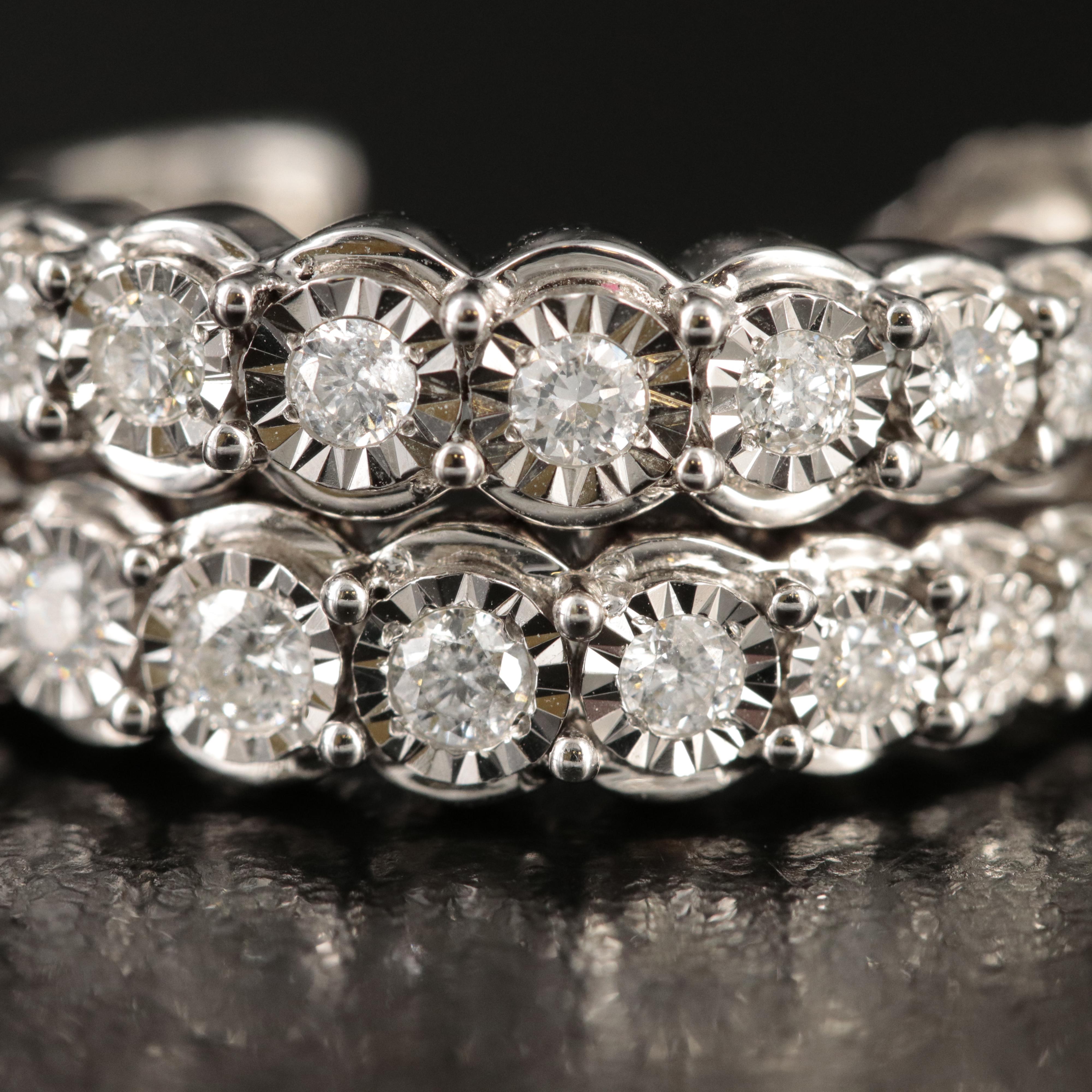 14K 0.52 CTW Diamond Half Hoop Earrings