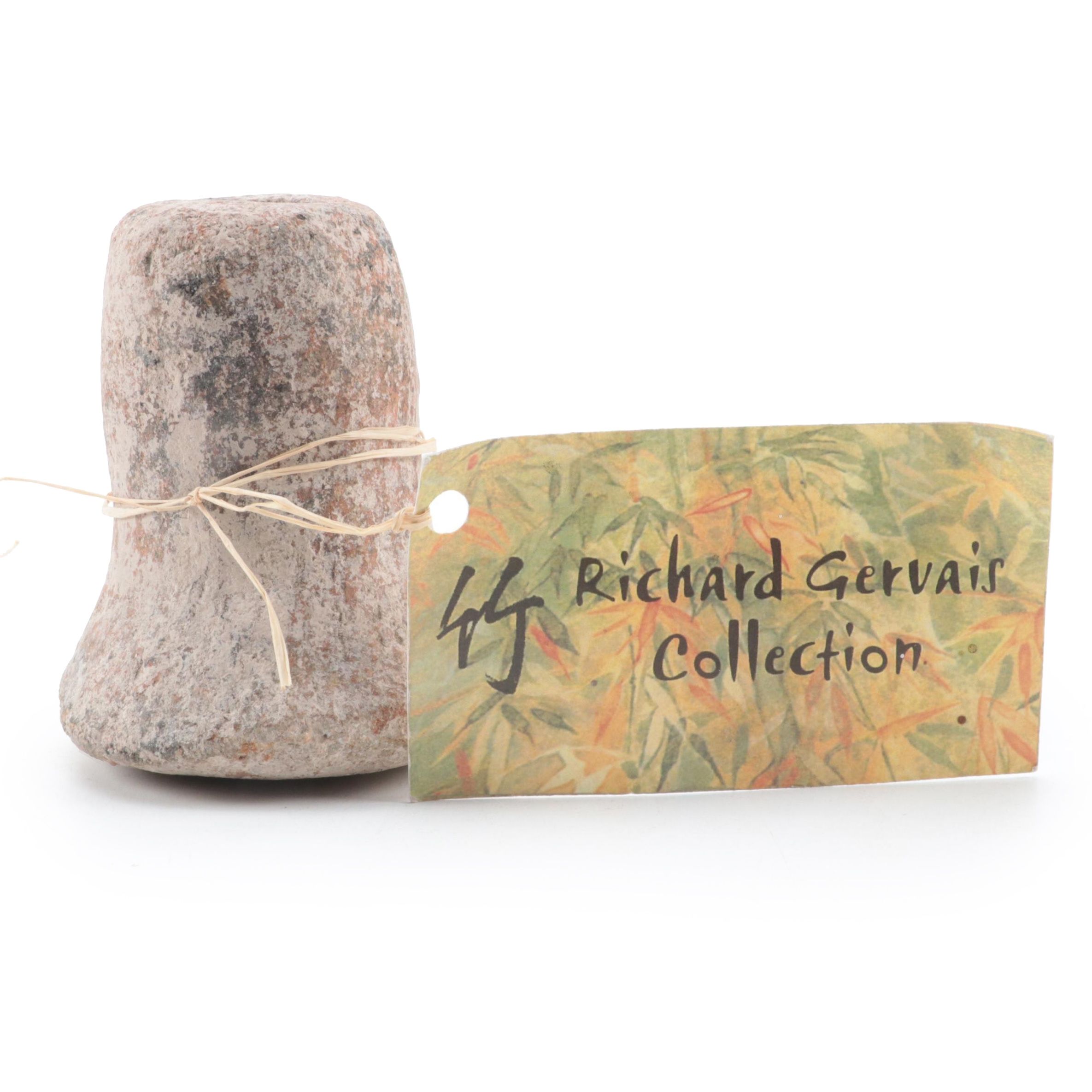 Thai Lopburi Kiln Excavations Terracotta Hand Anvil Pestle, 10th Century