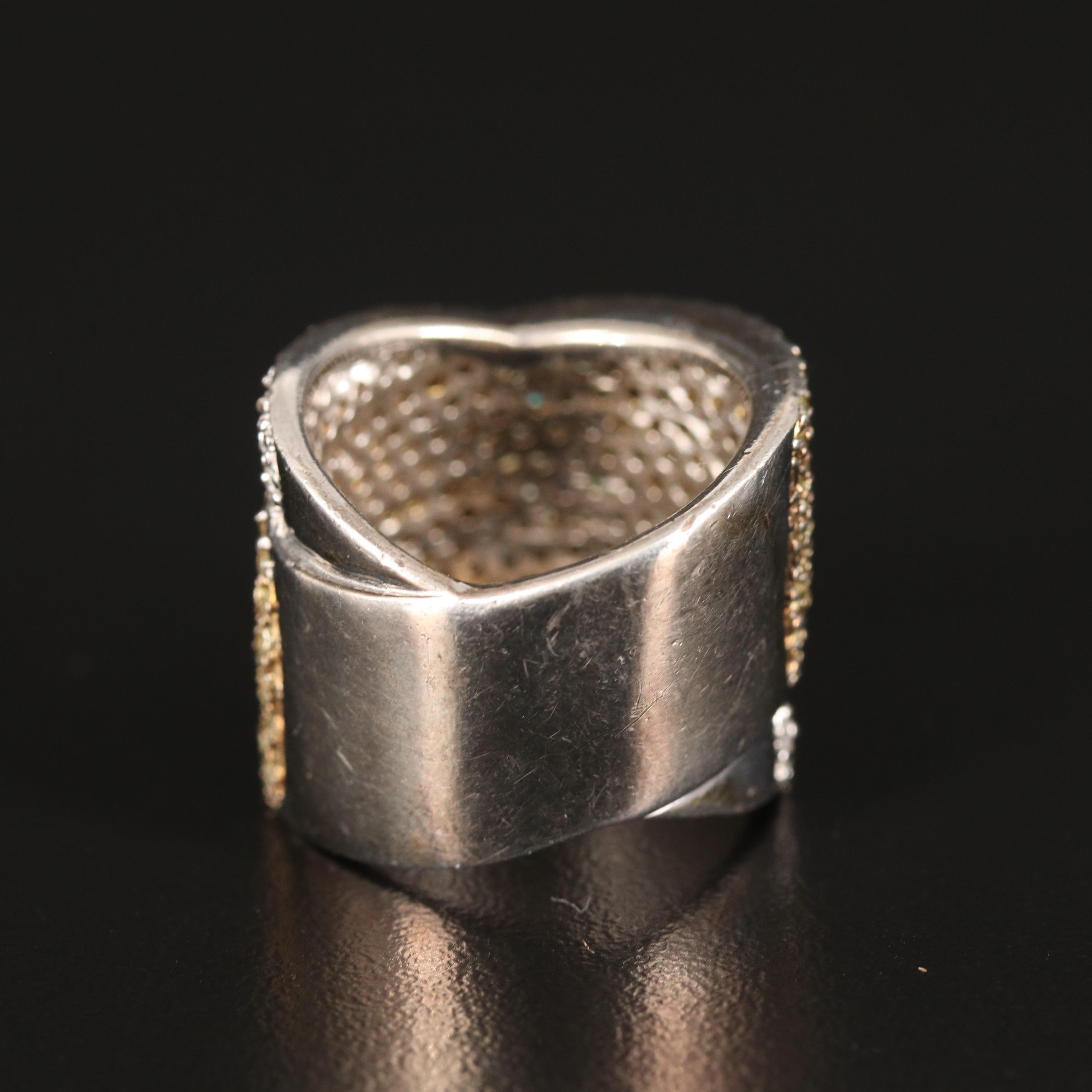 Cubic Zirconia Crossover Band in Sterling