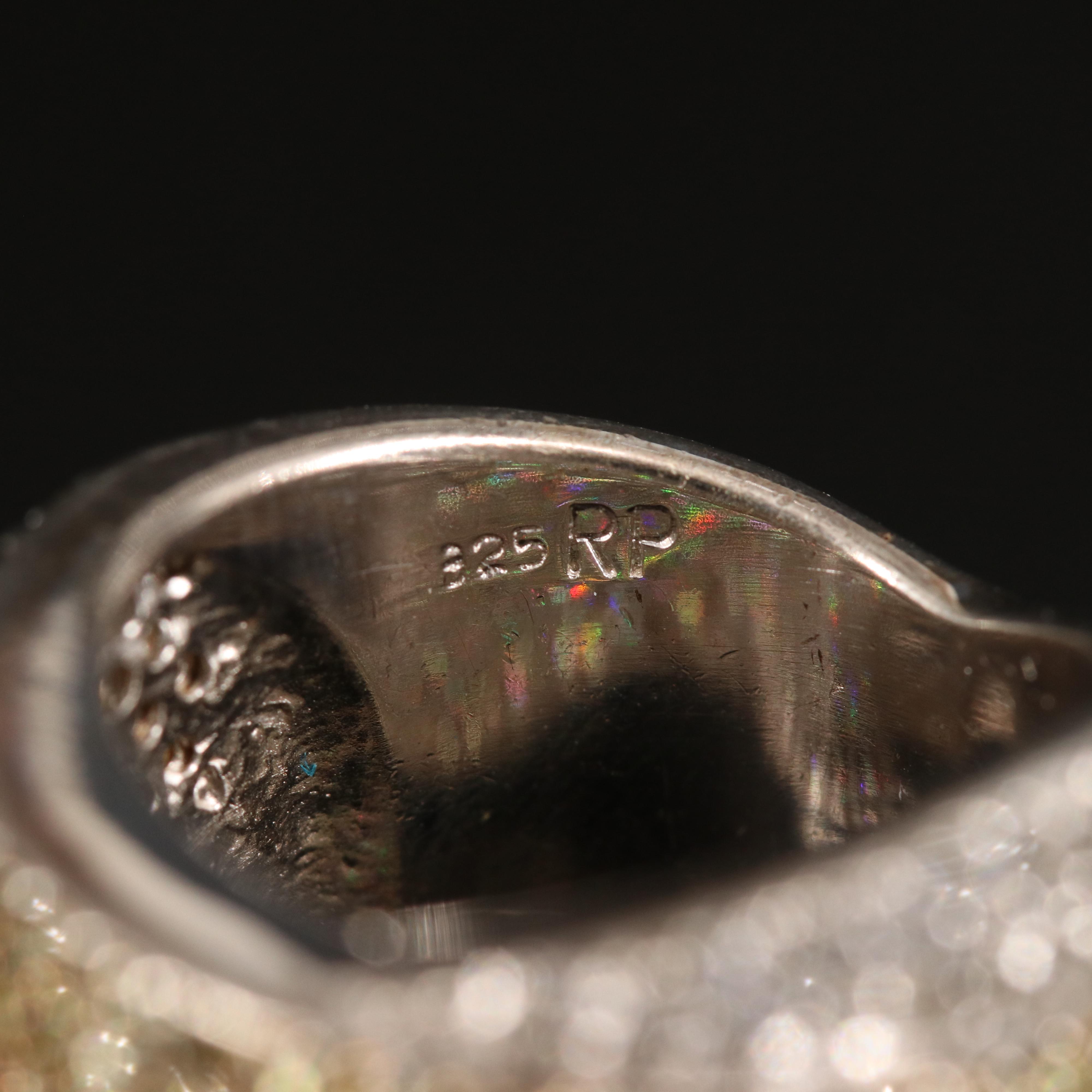 Cubic Zirconia Crossover Band in Sterling