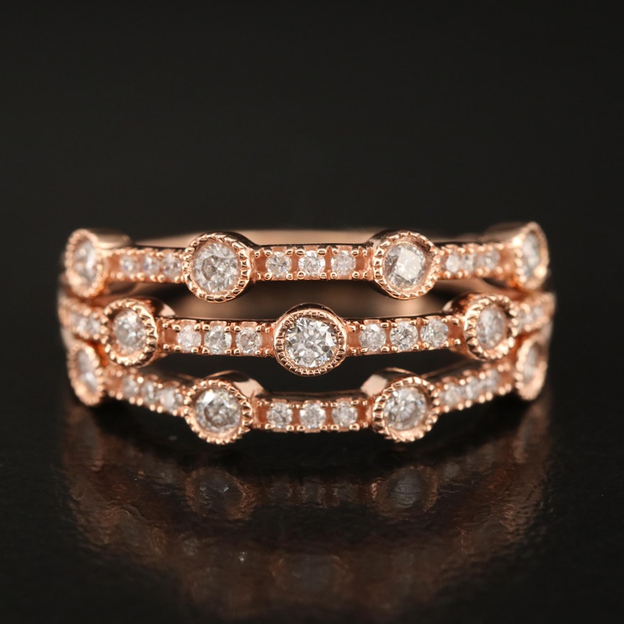 10K Rose Gold 0.51 CTW Diamond Ring