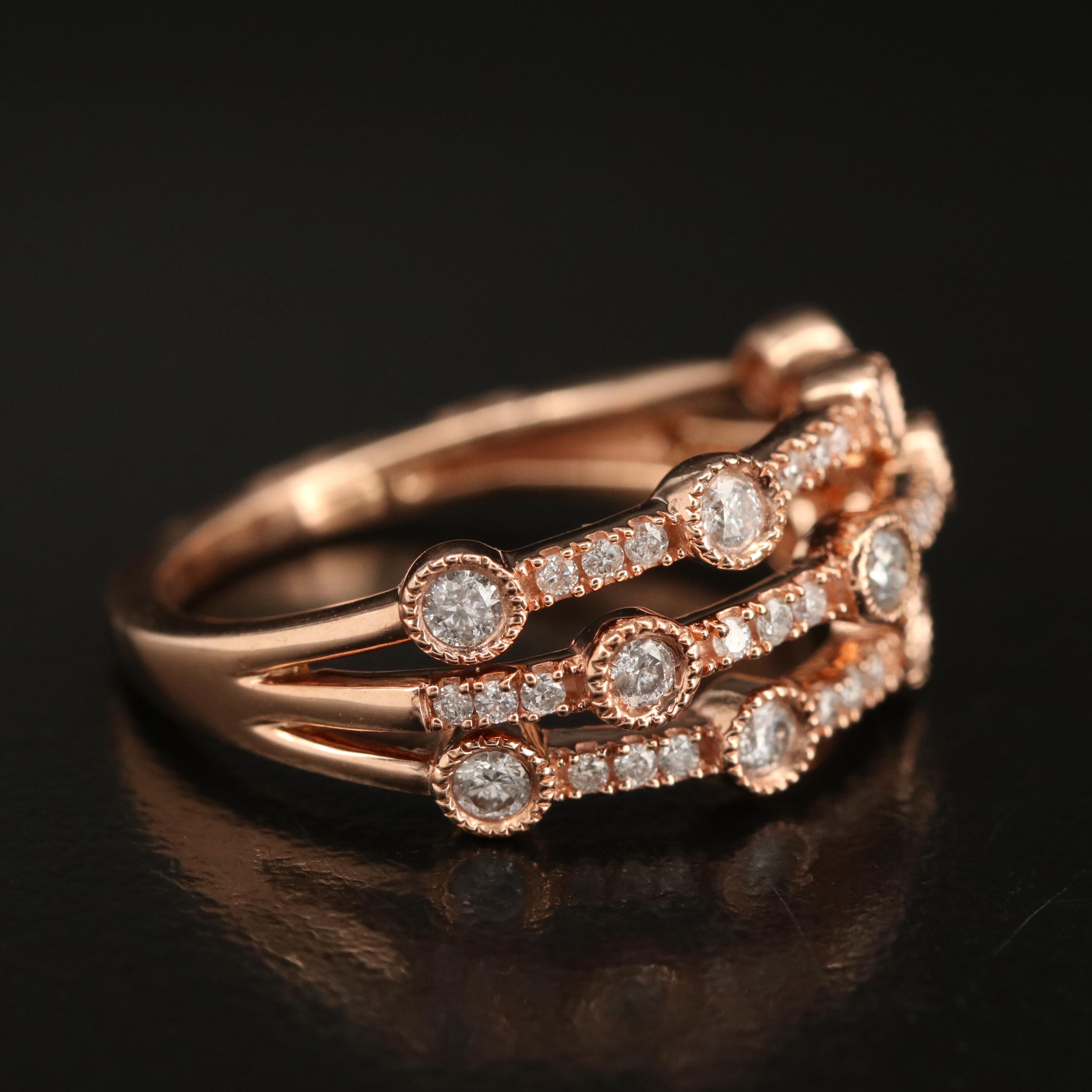 10K Rose Gold 0.51 CTW Diamond Ring