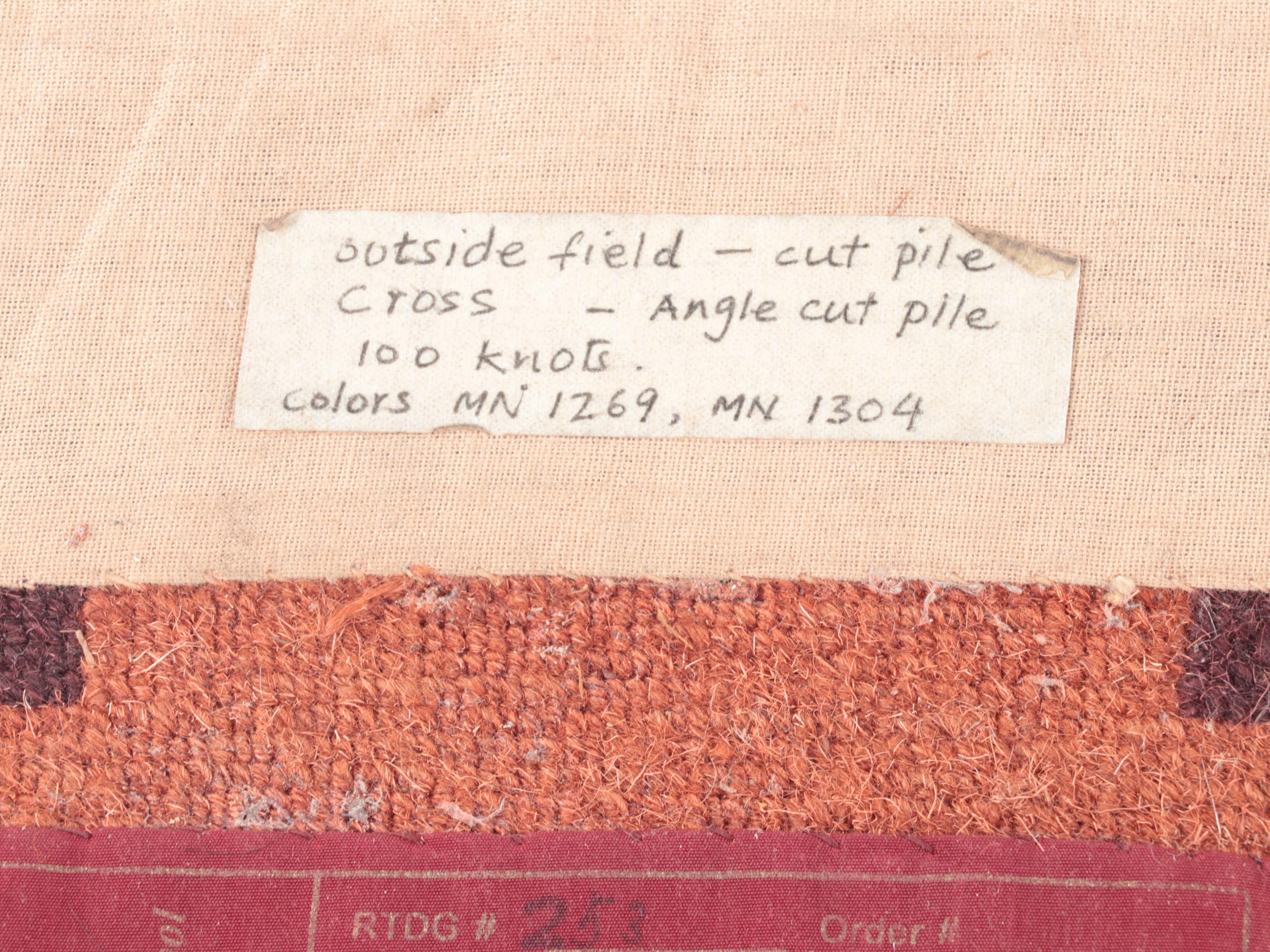 Two 1' x 1' Hand-Knotted Red Thread Nepalese Floor Mats with Cross