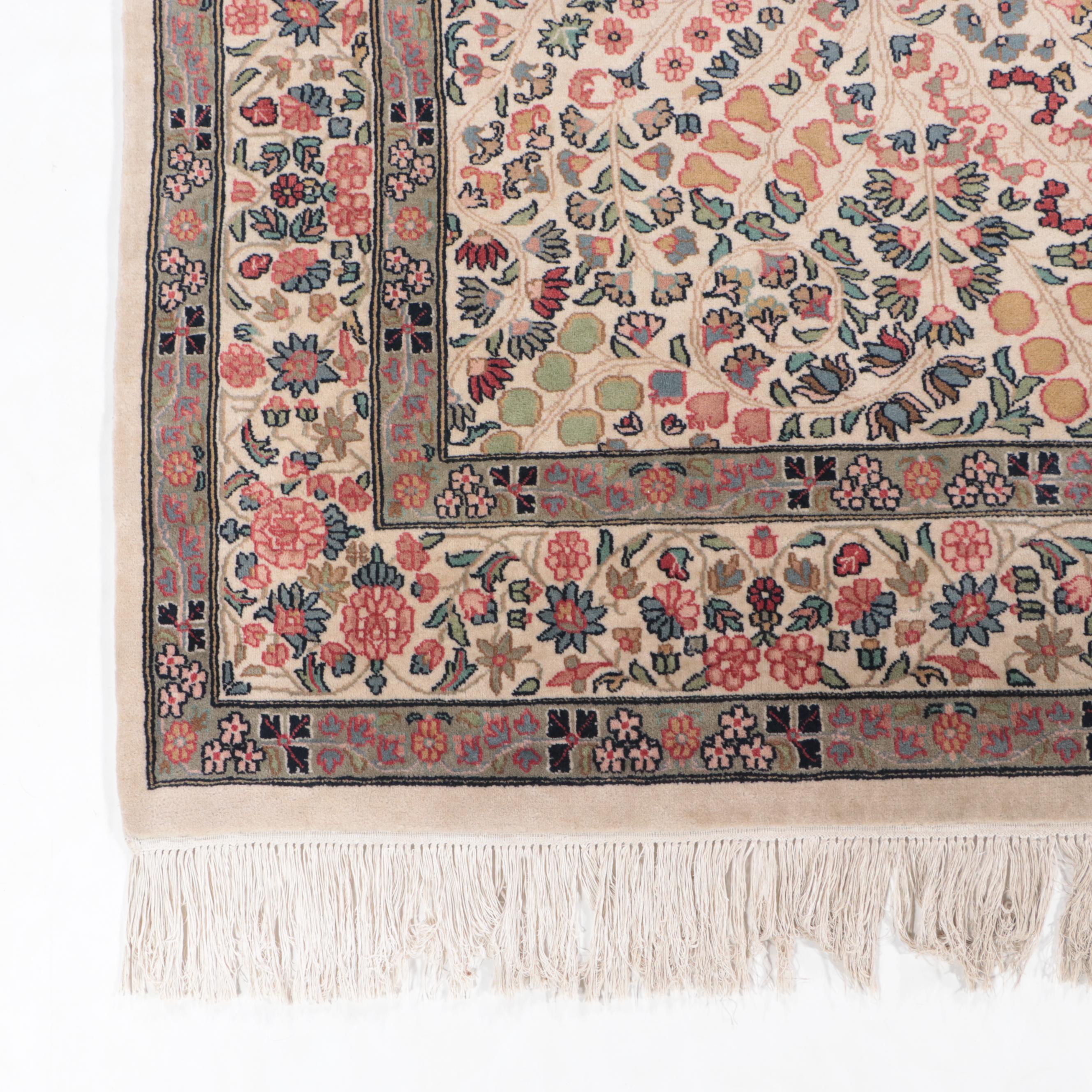 5'10 x 9'10 Hand-Knotted Persian Kerman Area Rug