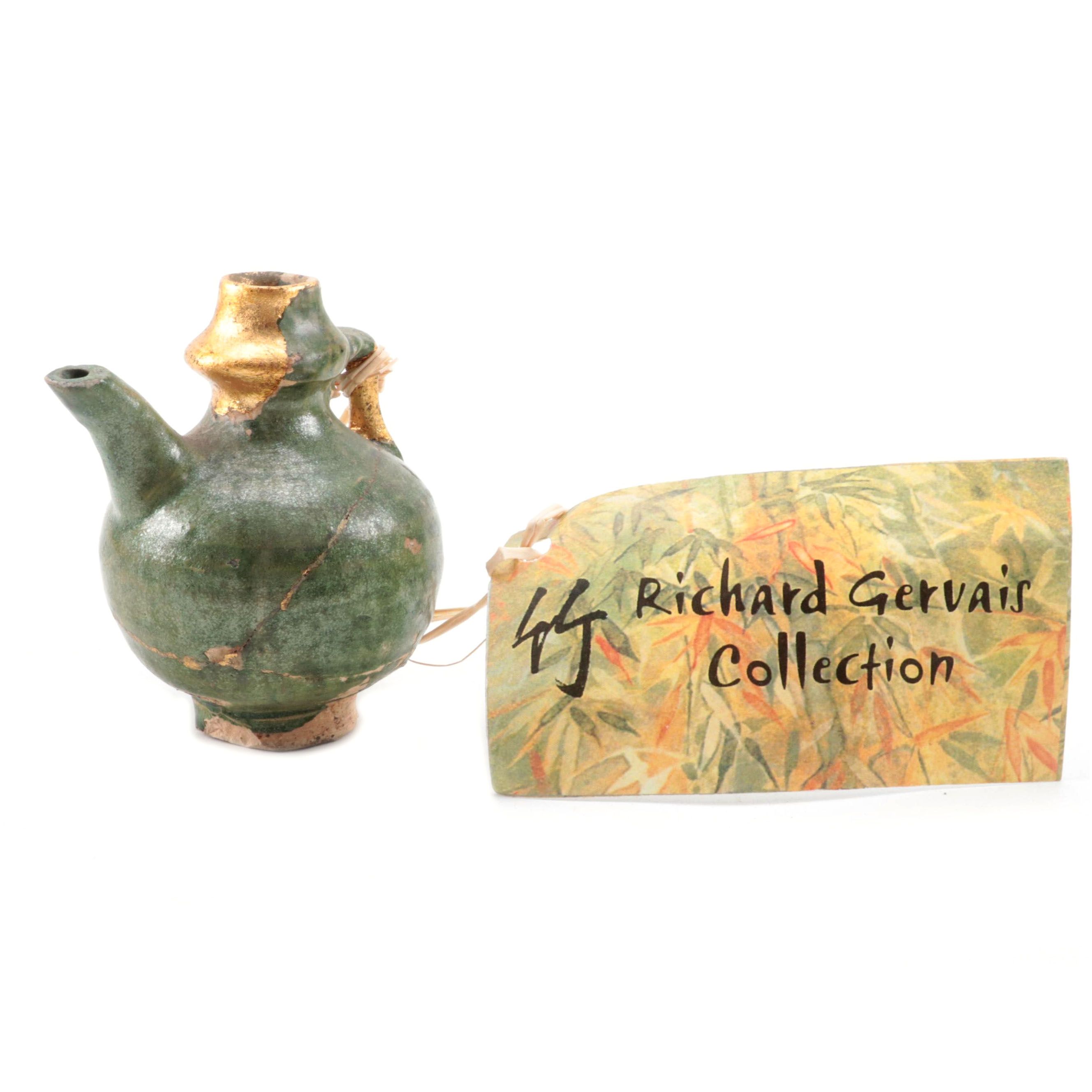Chinese Green Glaze Diminutive Ewer, Probably Tang Dynasty