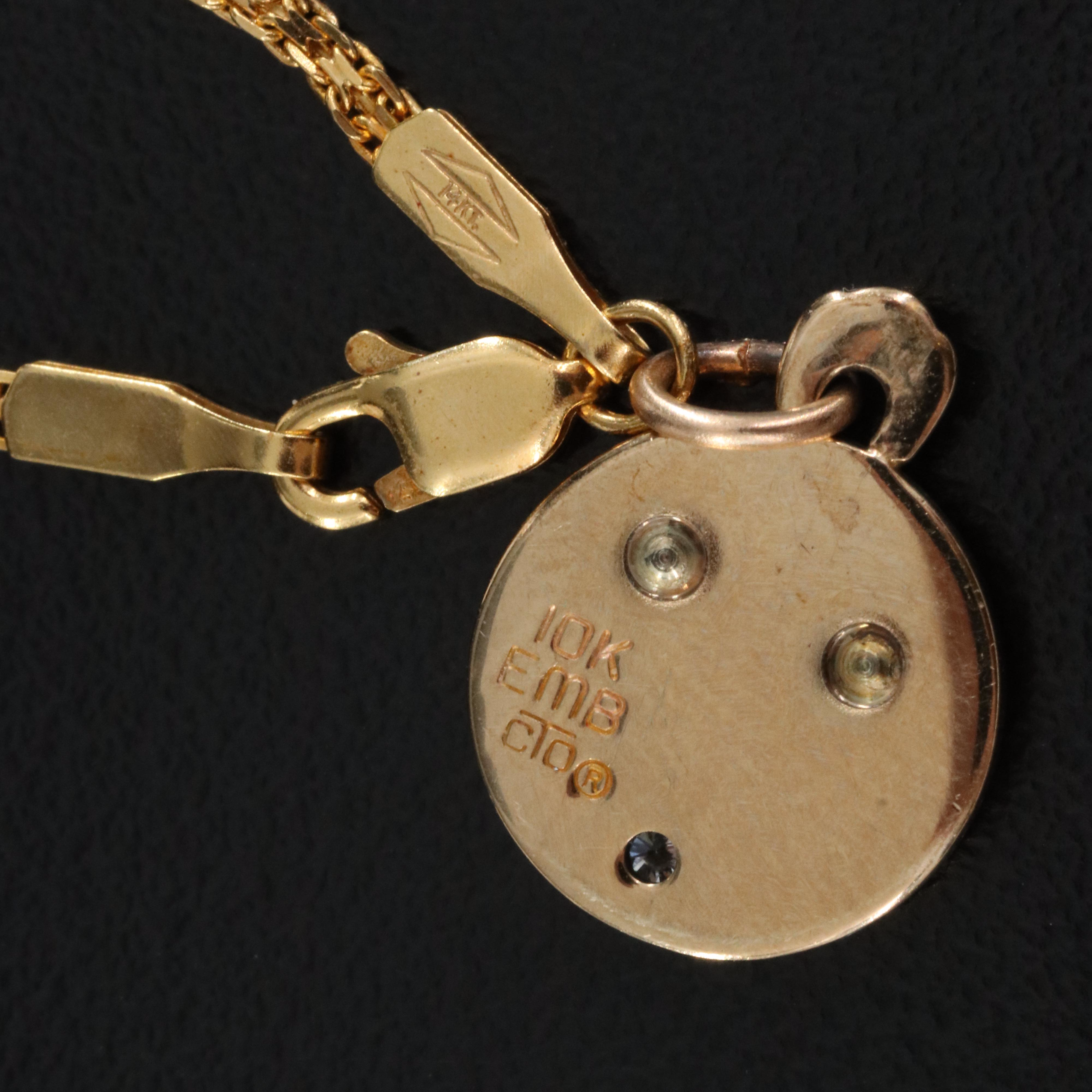 10K 0.03 CT Diamond St. Joseph's Charm on 14K Chain Bracelet