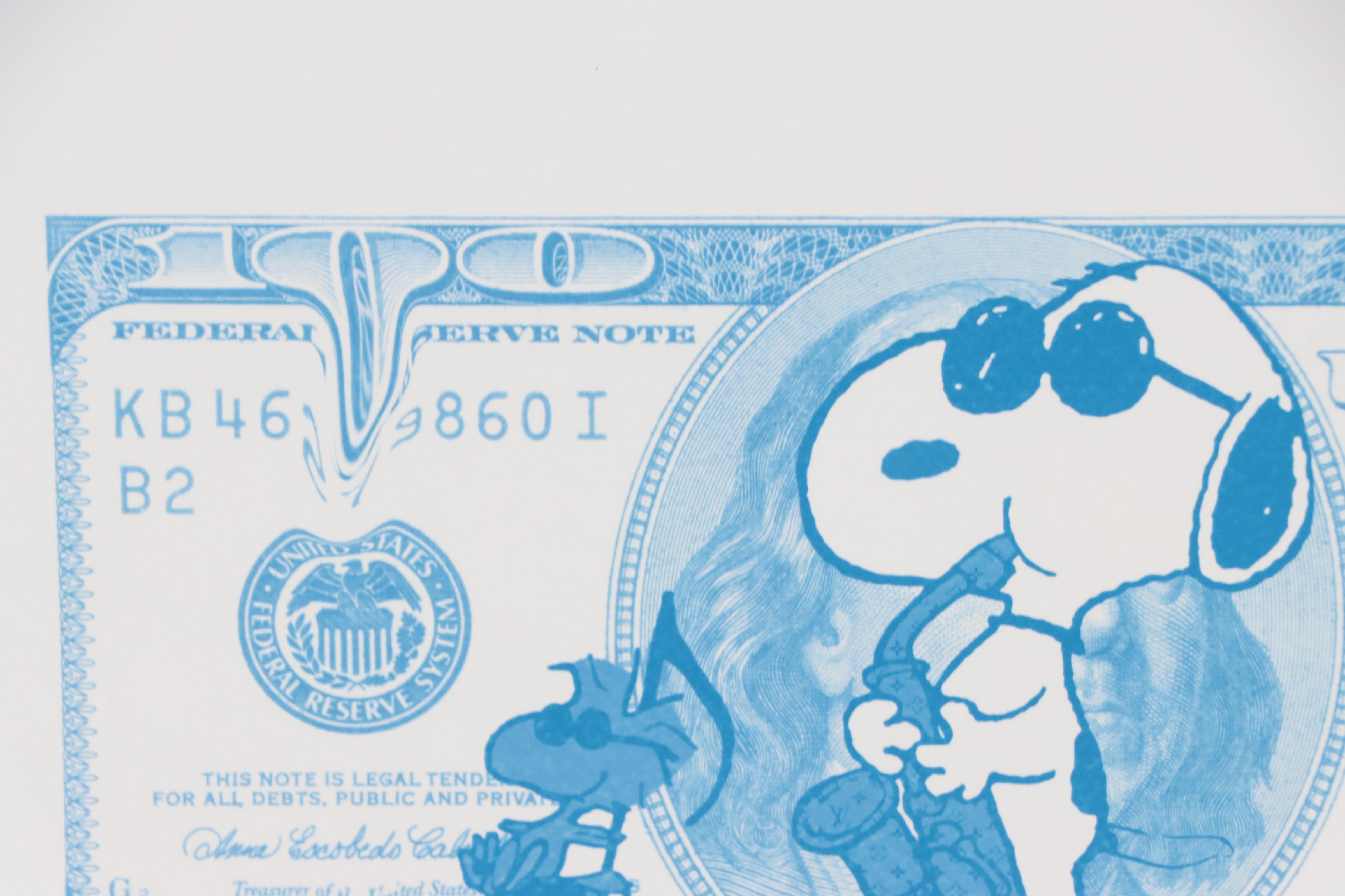 Death NYC Pop Art Graphic Print of Snoopy Hundred Dollar Bill, 2019