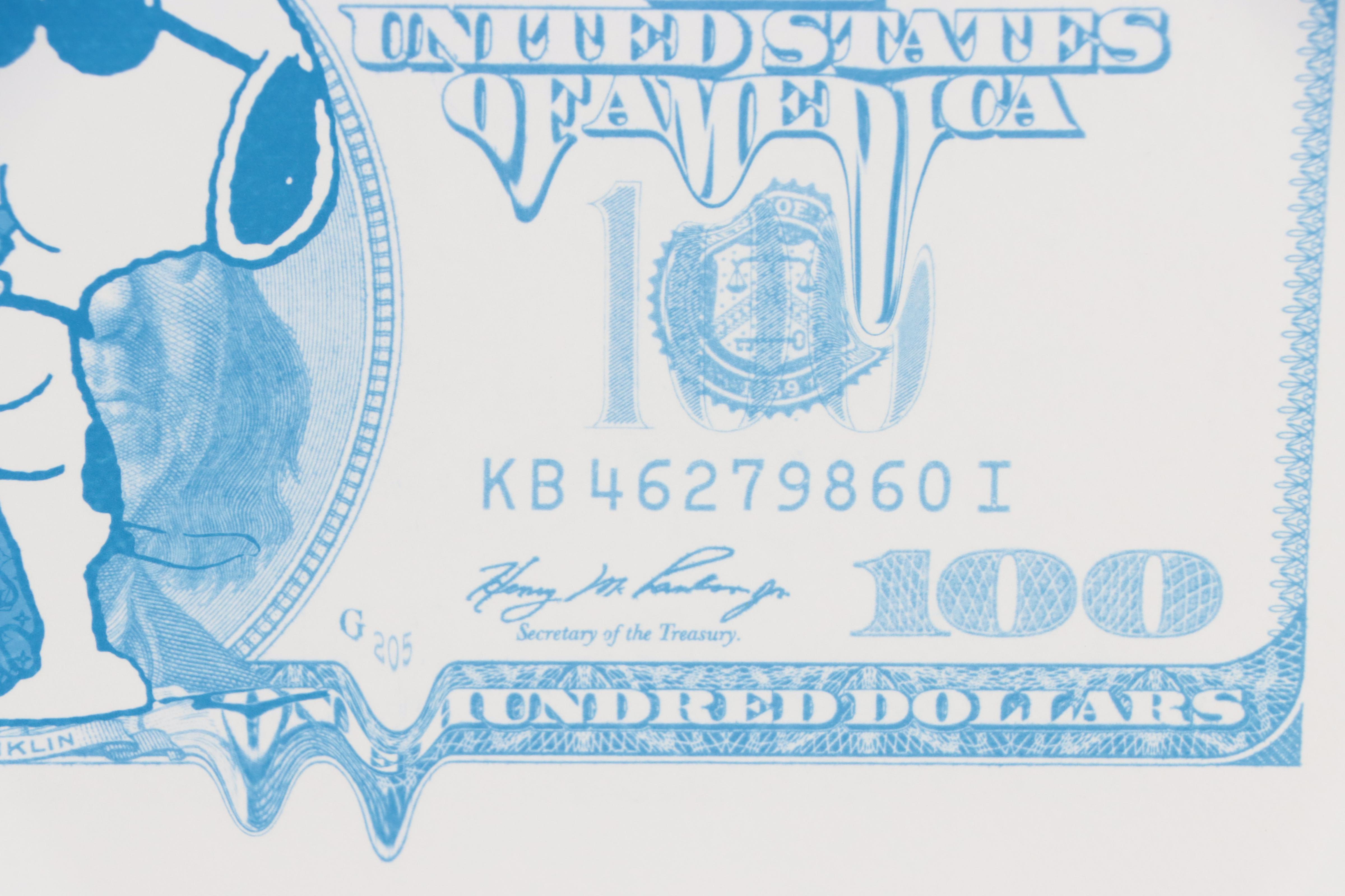 Death NYC Pop Art Graphic Print of Snoopy Hundred Dollar Bill, 2019