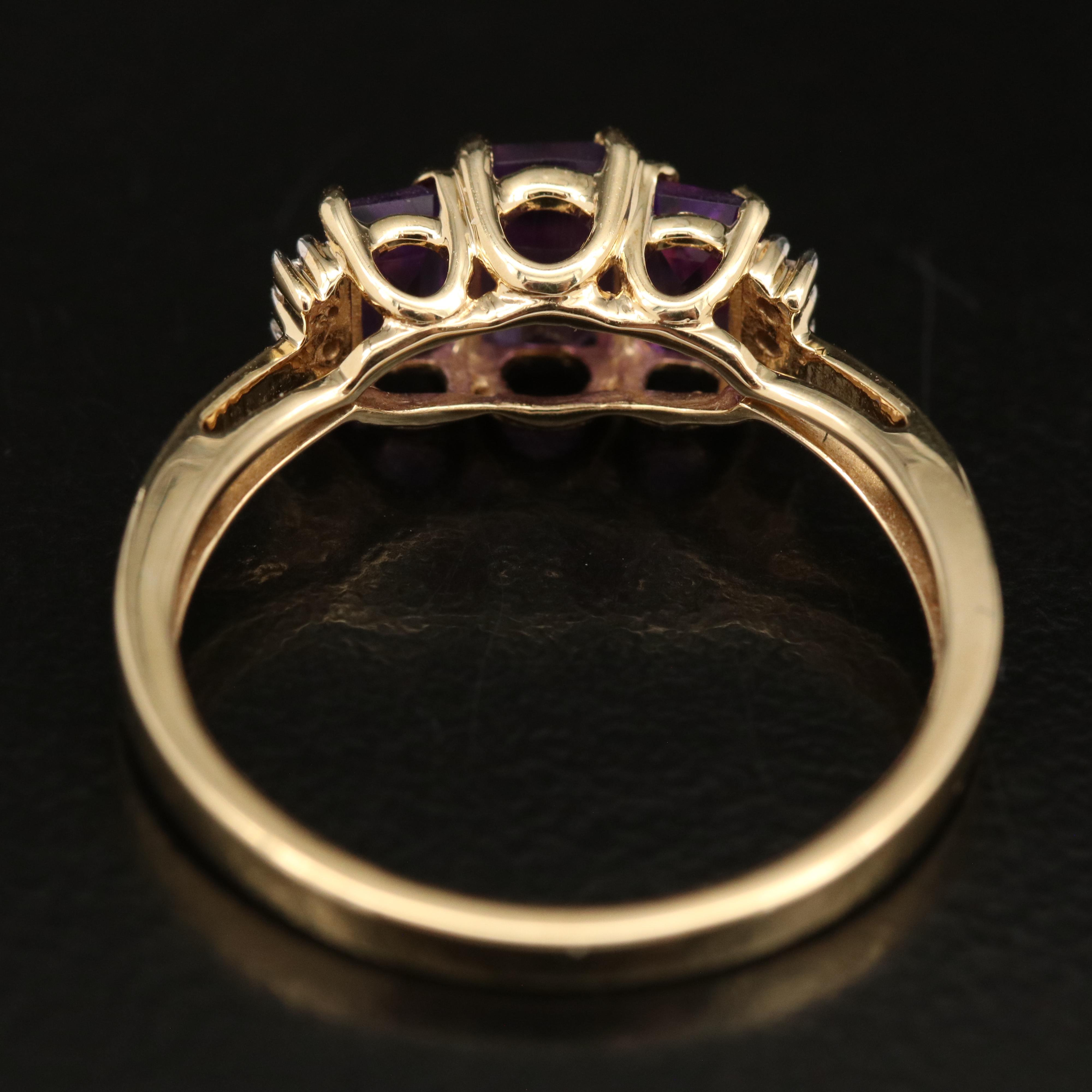 10K Amethyst and Diamond Ring