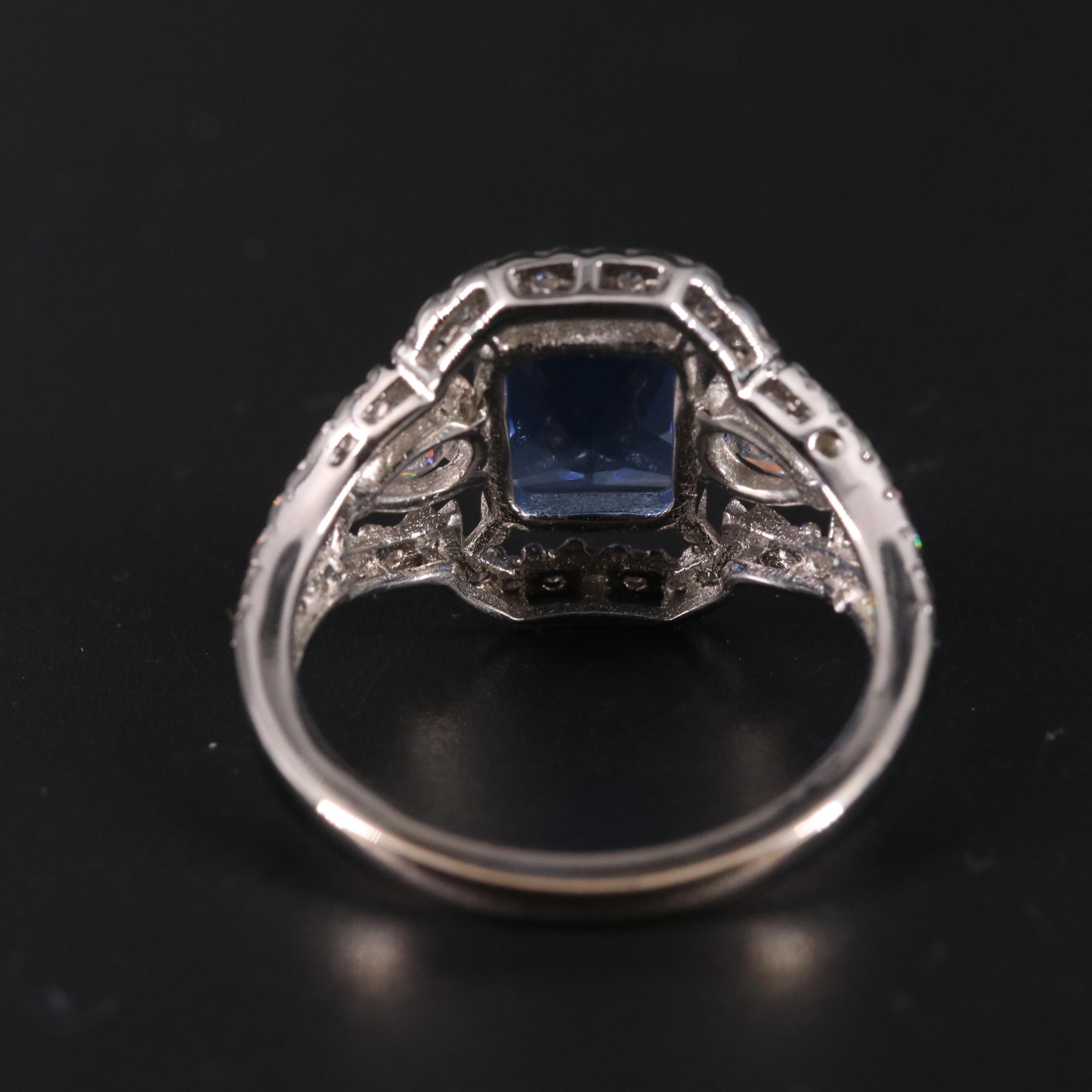 Sterling Topaz and Cubic Zirconia Ring
