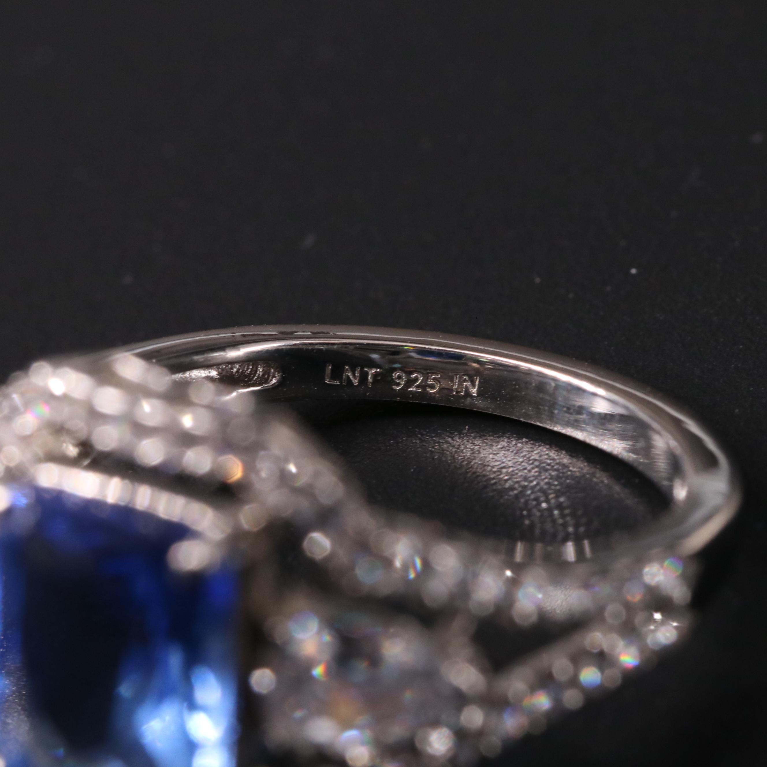 Sterling Topaz and Cubic Zirconia Ring