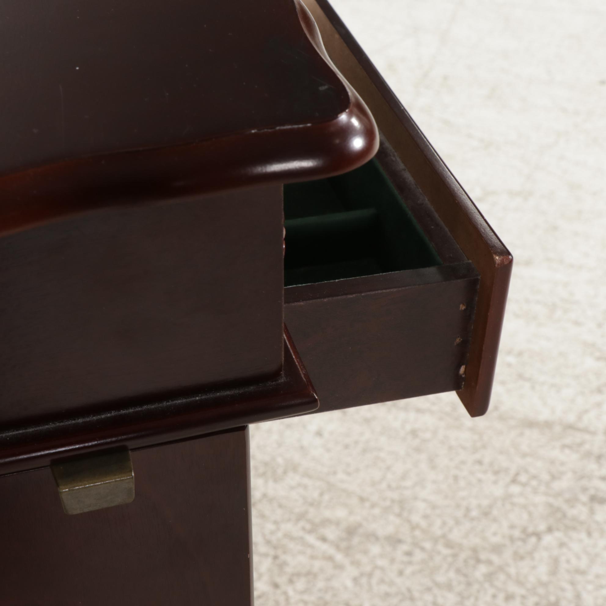 Mahogany Finished Jewelry Chest, 21st Century