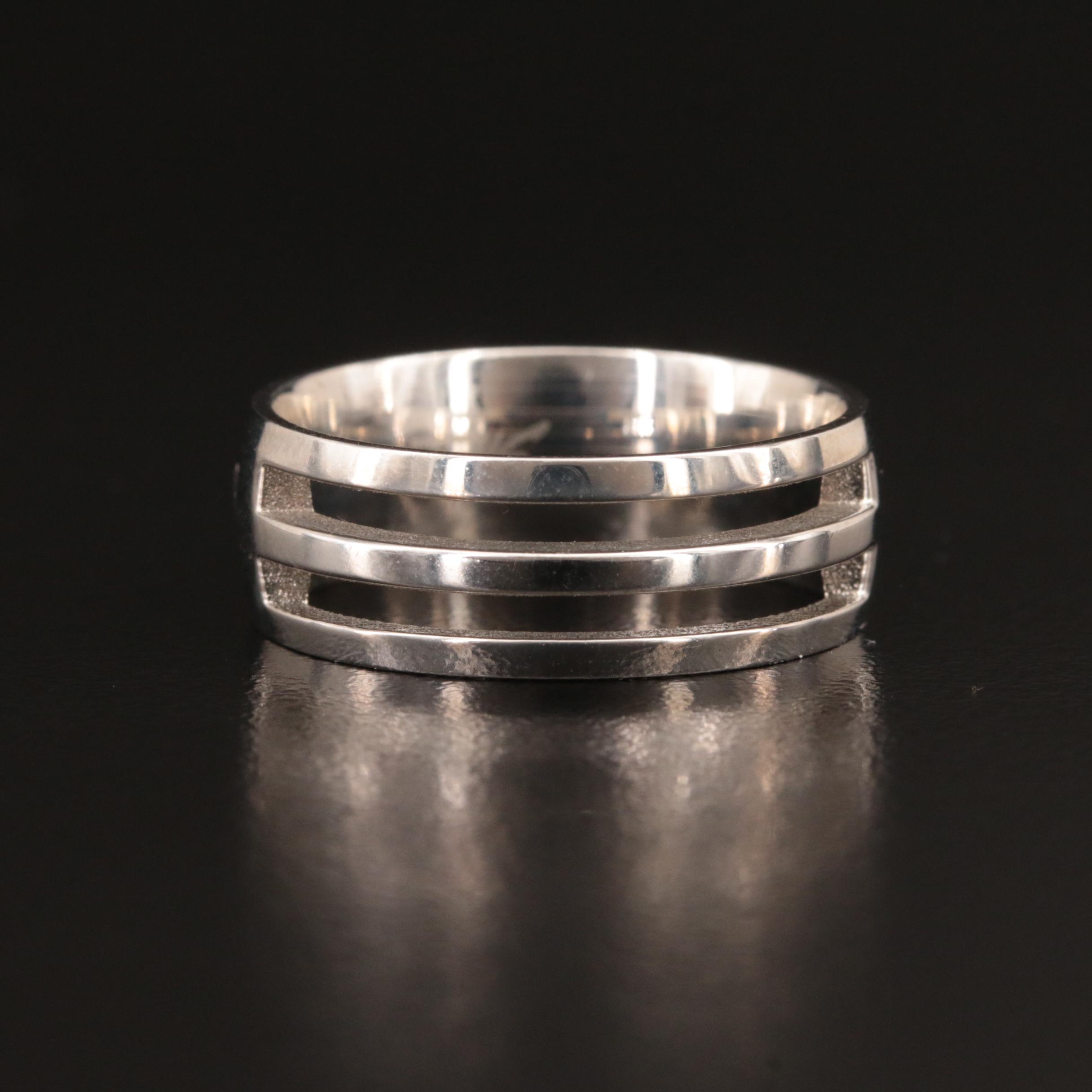 Stainless Steel Band with Open Work Rows