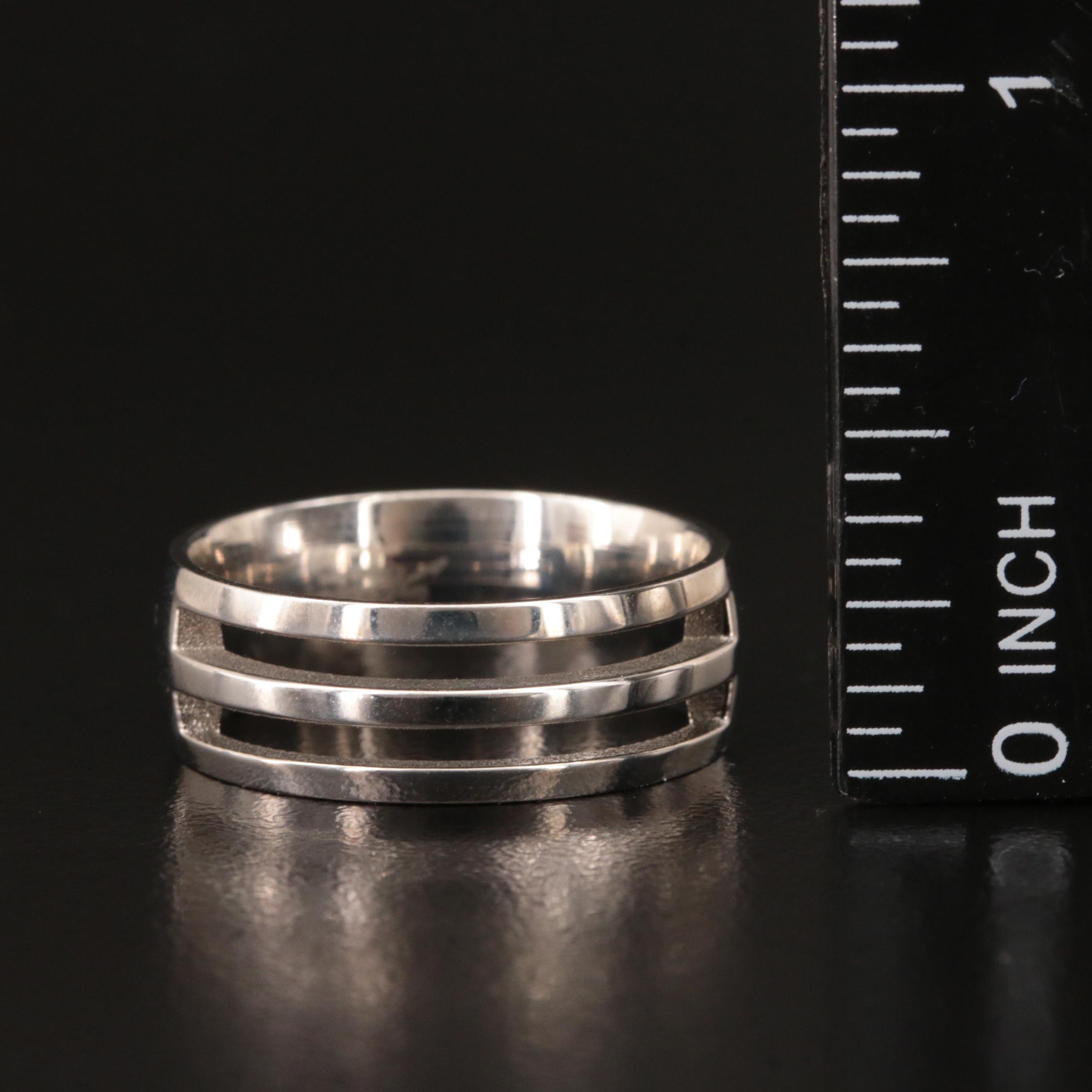 Stainless Steel Band with Open Work Rows