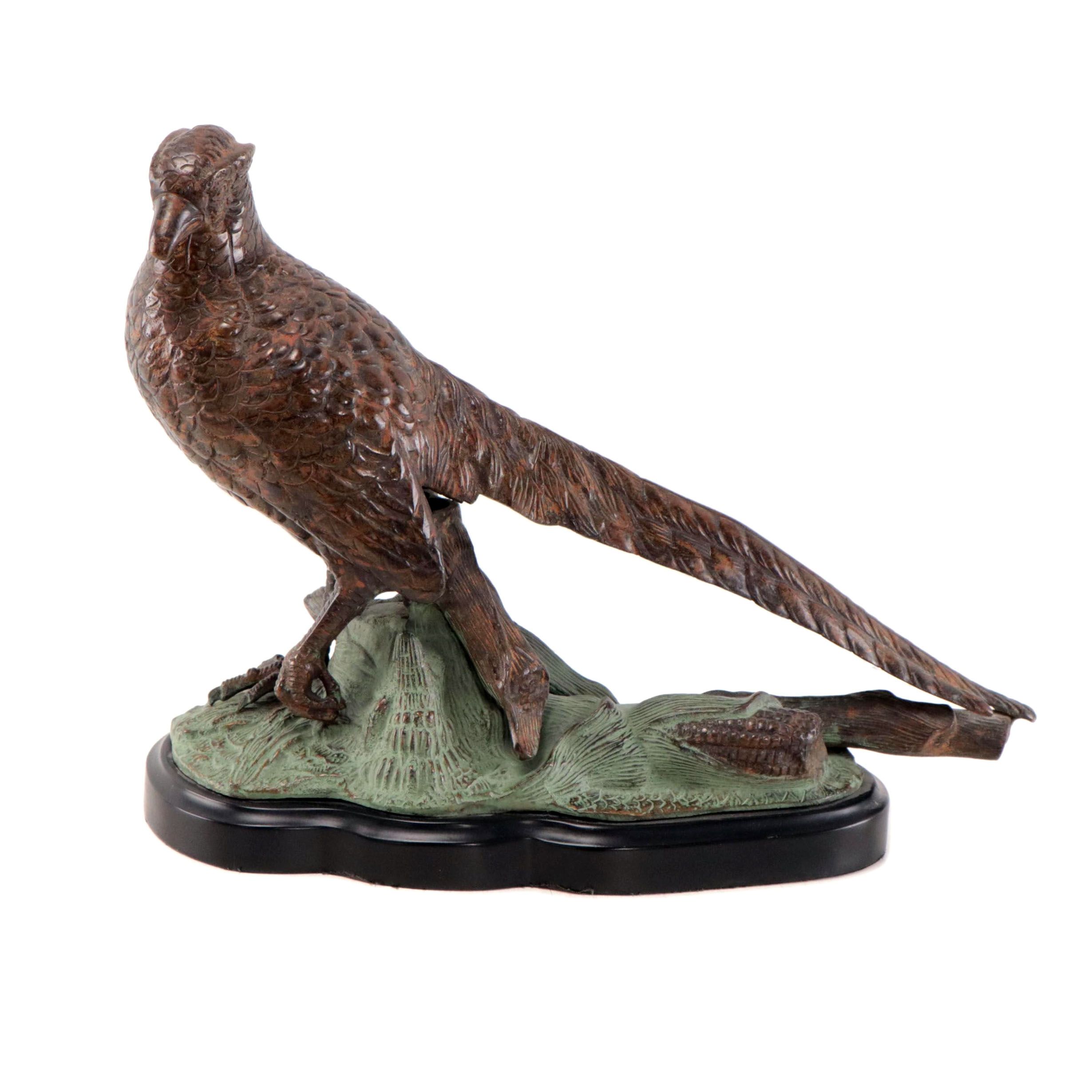 Castilian Imports Bronze Sculpture of Pheasant